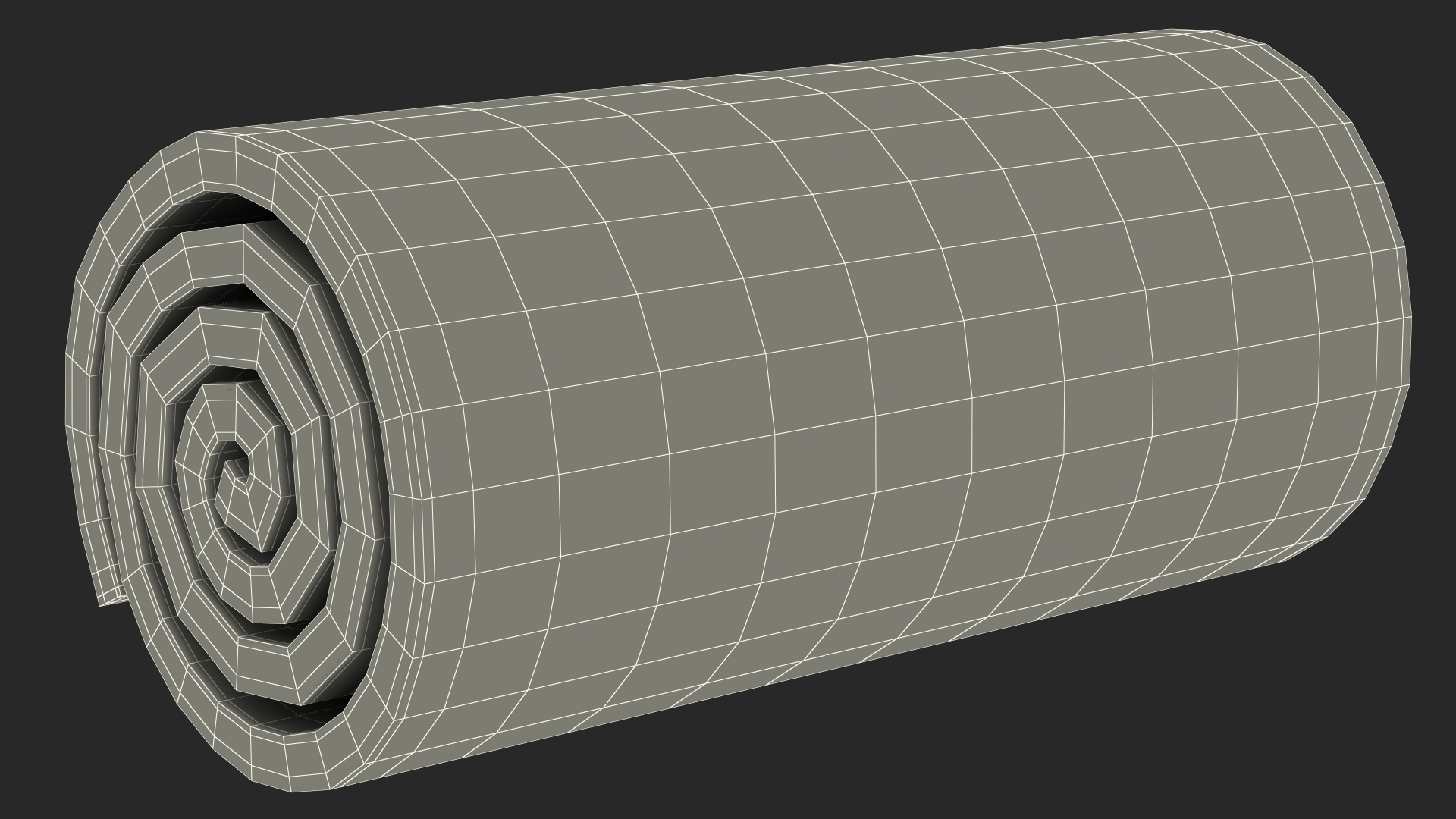 3D model Lawn Turf Roll Folded fur
