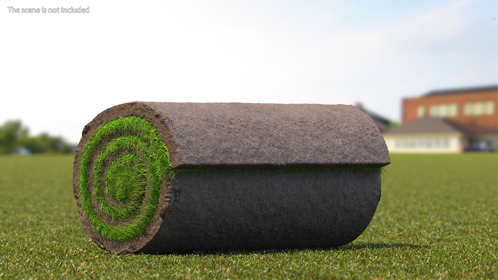 3D model Lawn Turf Roll Folded fur