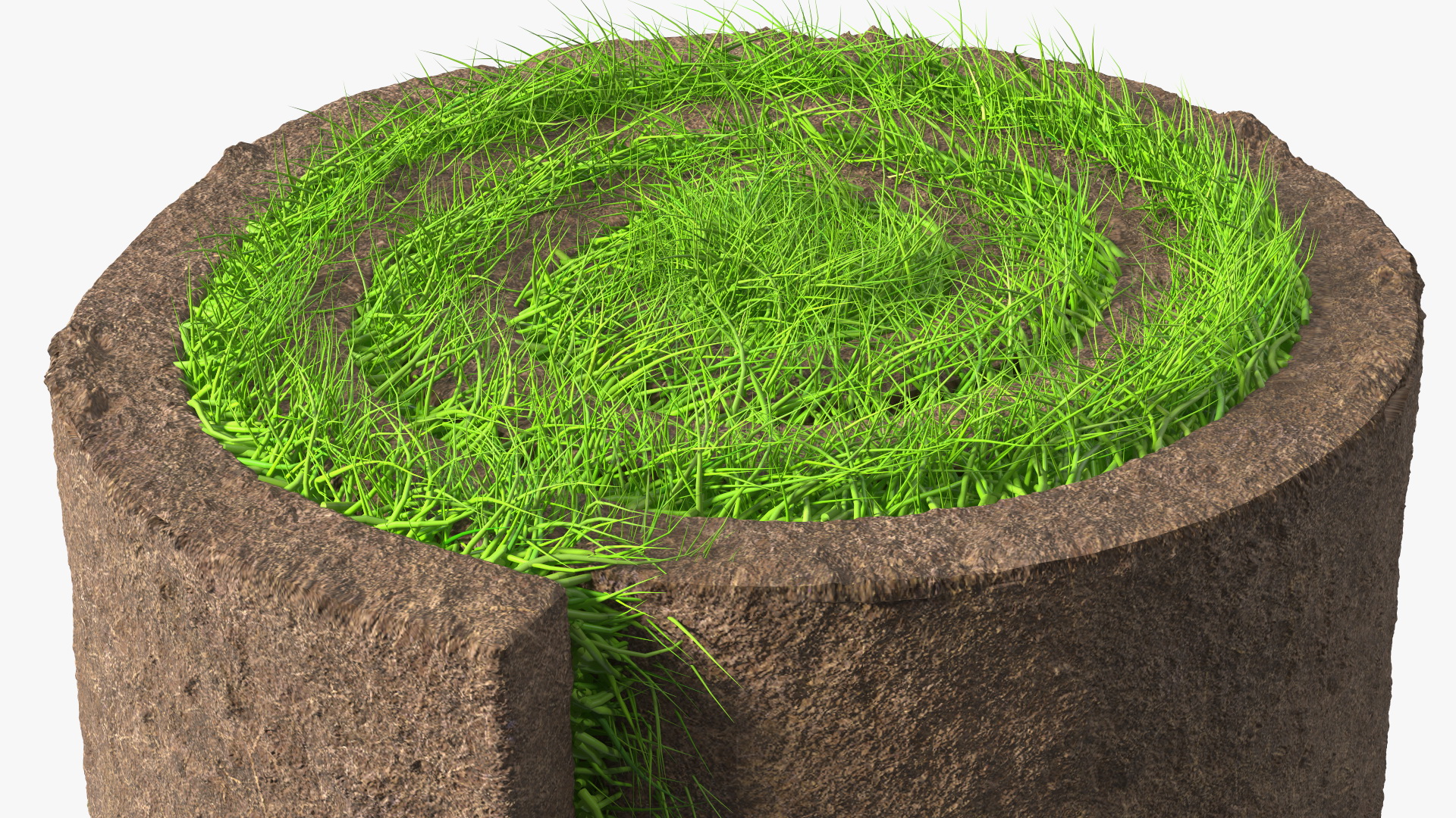 3D model Lawn Turf Roll Folded fur