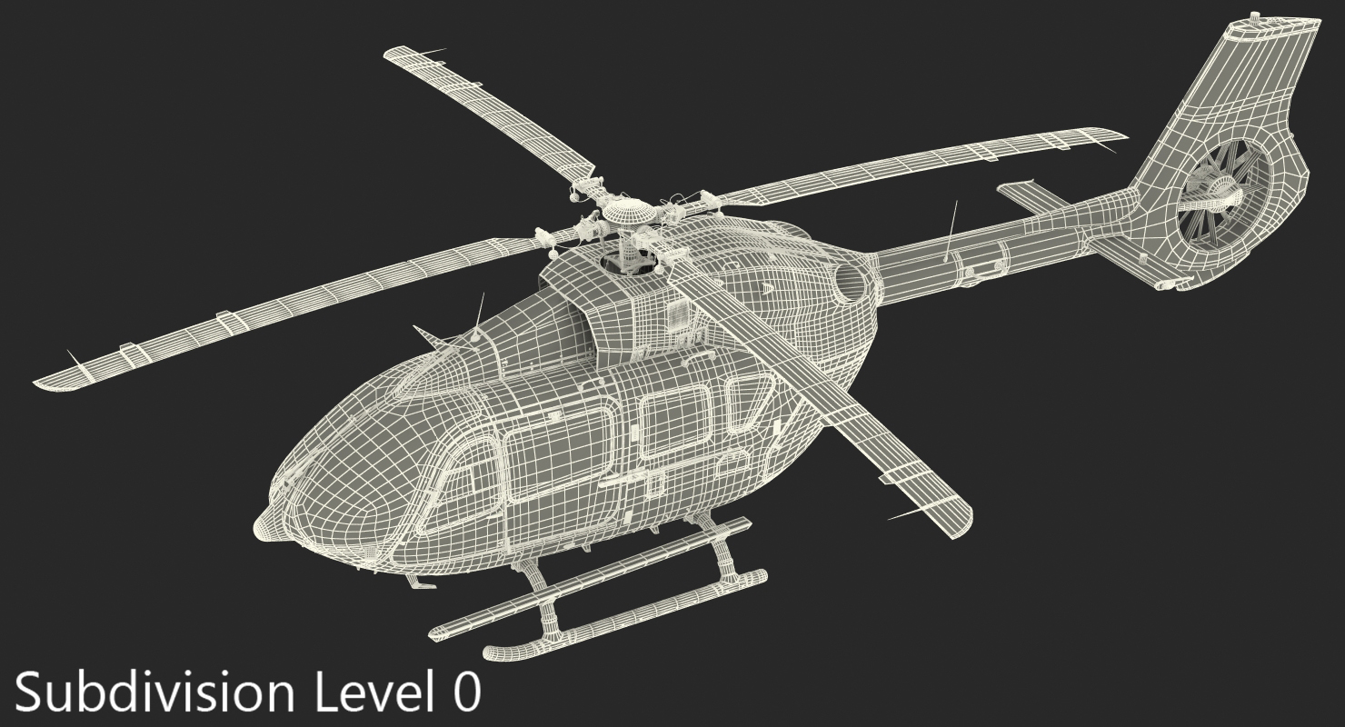 Light Utility Helicopter Eurocopter EC145 T2 3D model