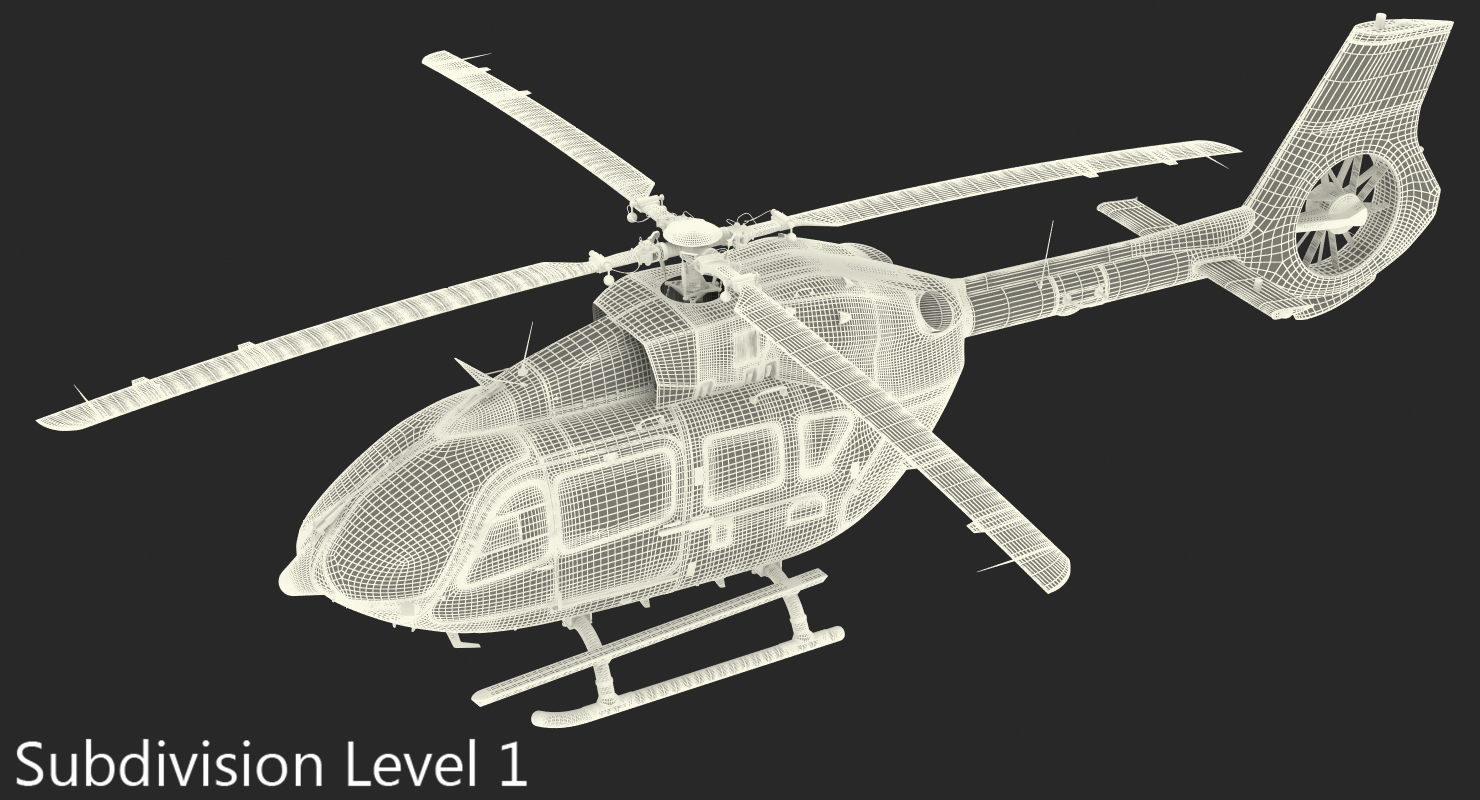 Light Utility Helicopter Eurocopter EC145 T2 3D model