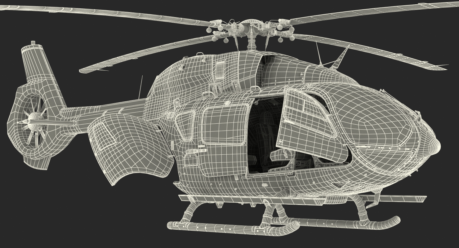 Light Utility Helicopter Eurocopter EC145 T2 3D model