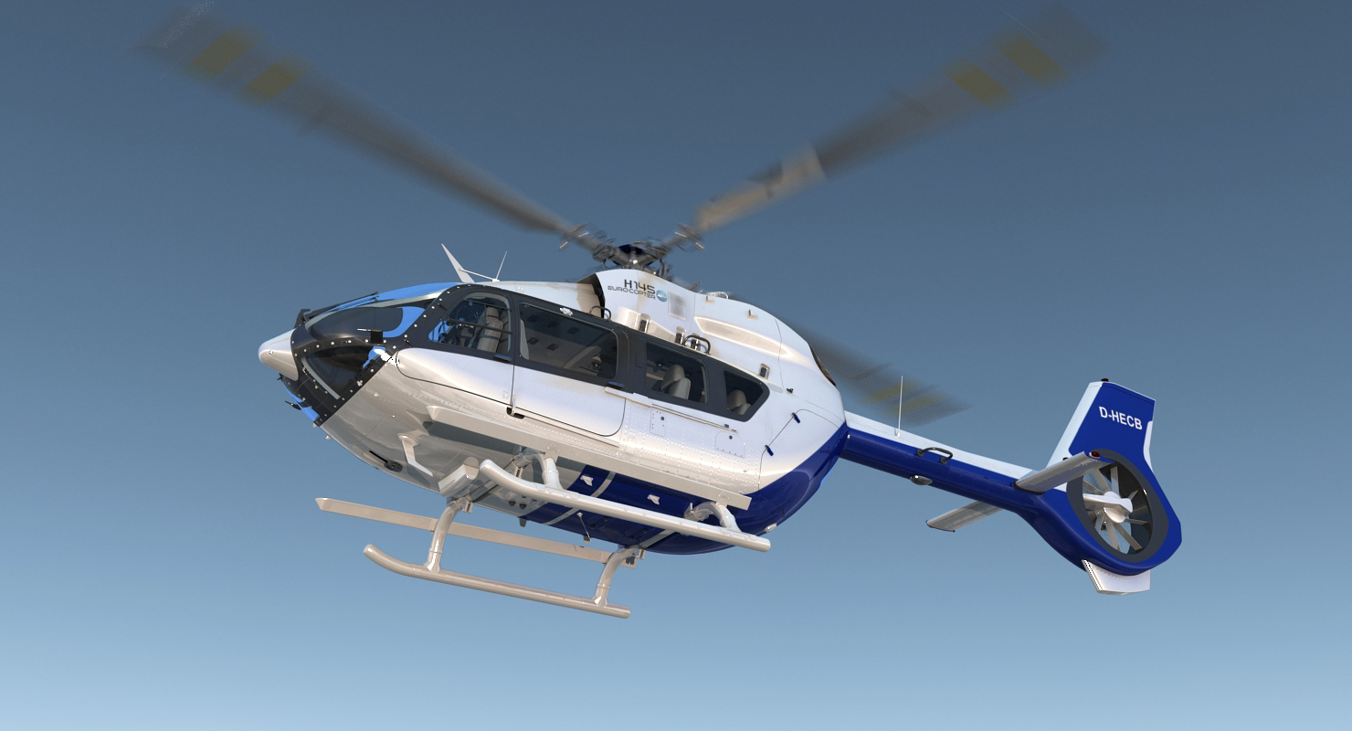 Light Utility Helicopter Eurocopter EC145 T2 3D model