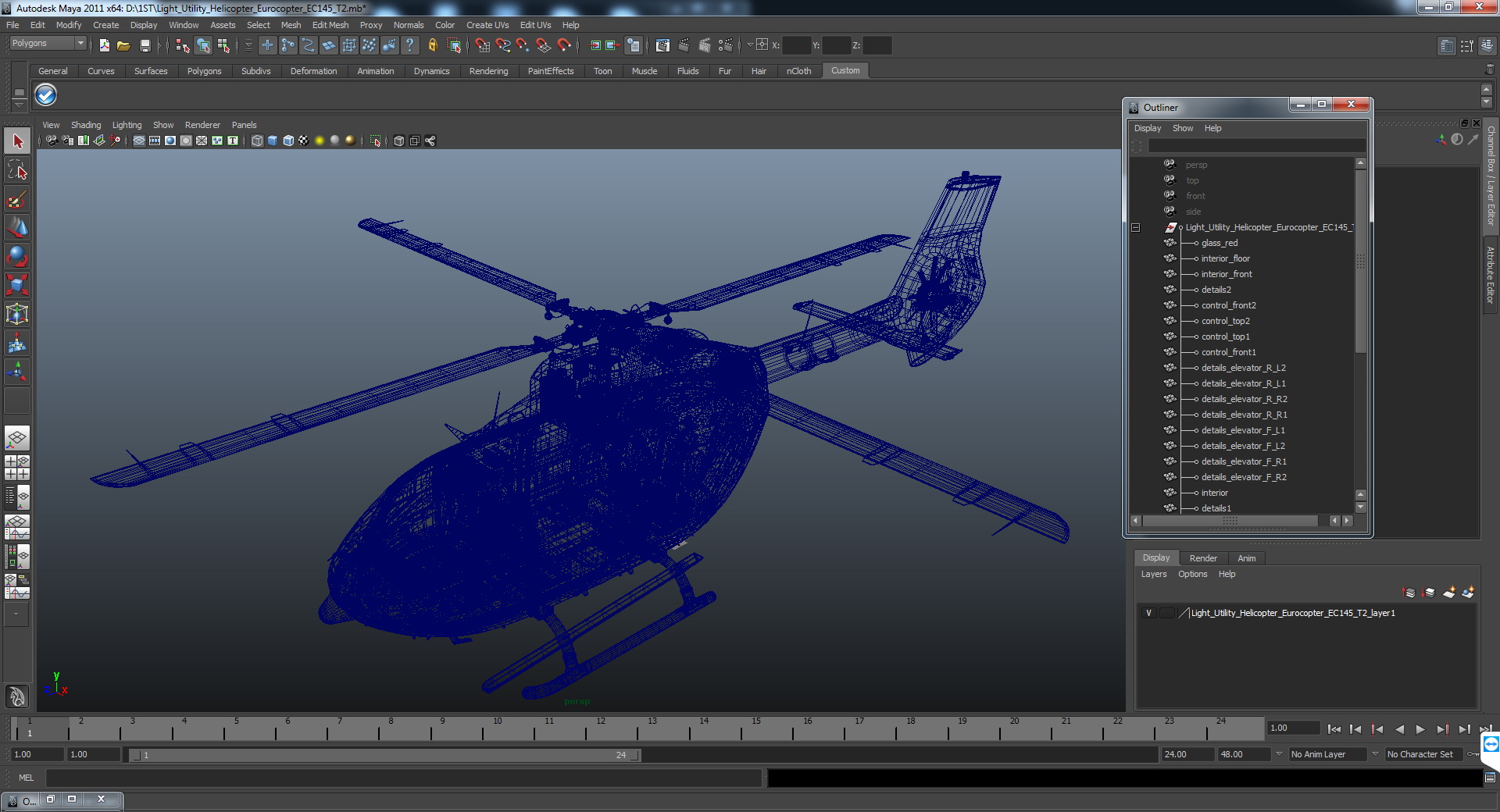 Light Utility Helicopter Eurocopter EC145 T2 3D model