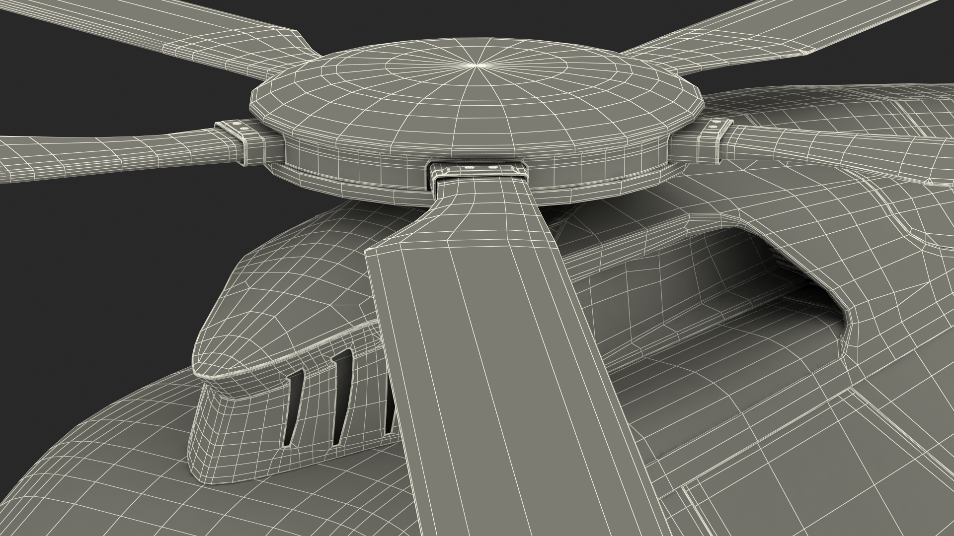 3D Futuristic Helicopter Concept Flight