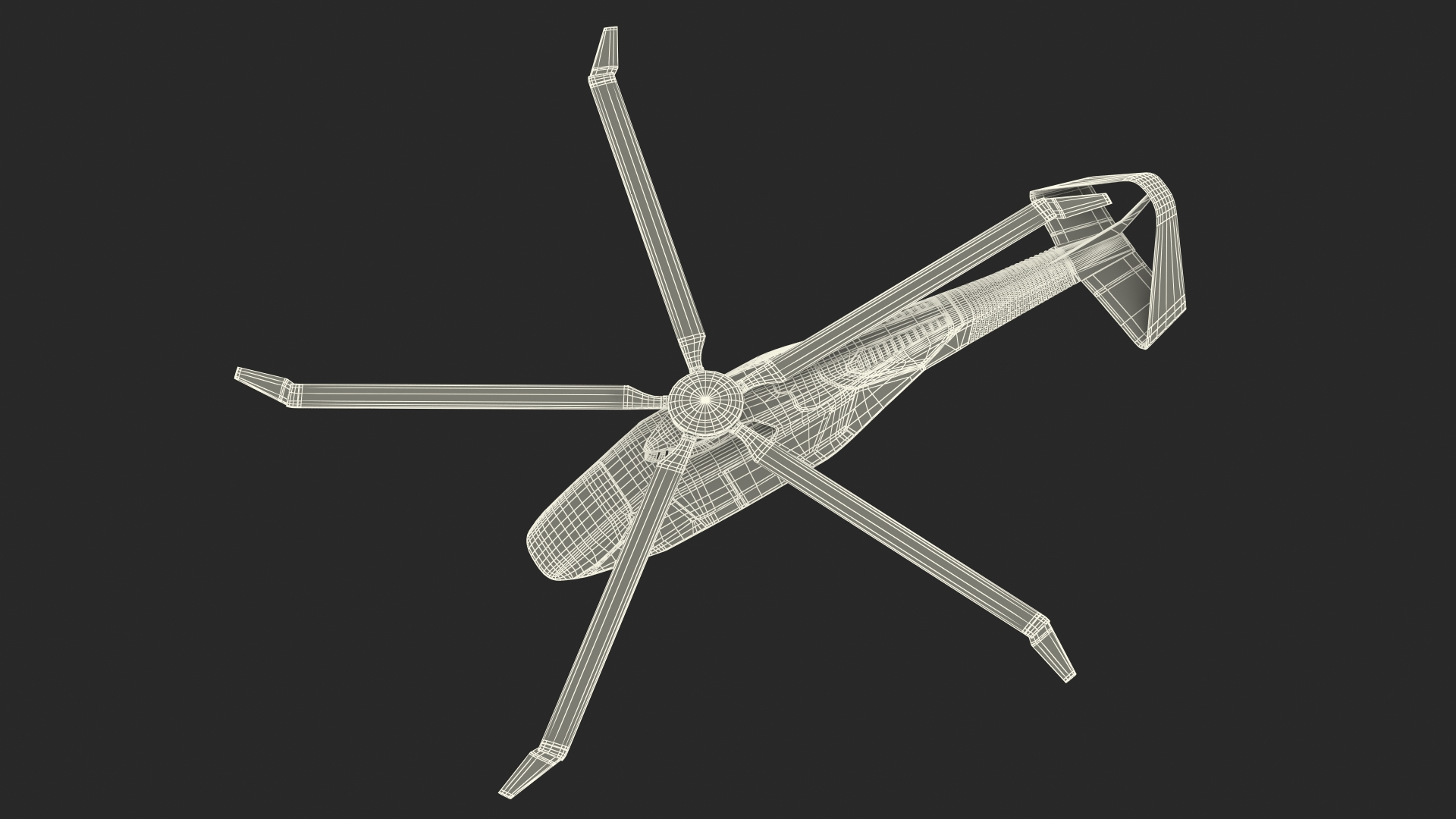 3D Futuristic Helicopter Concept Flight