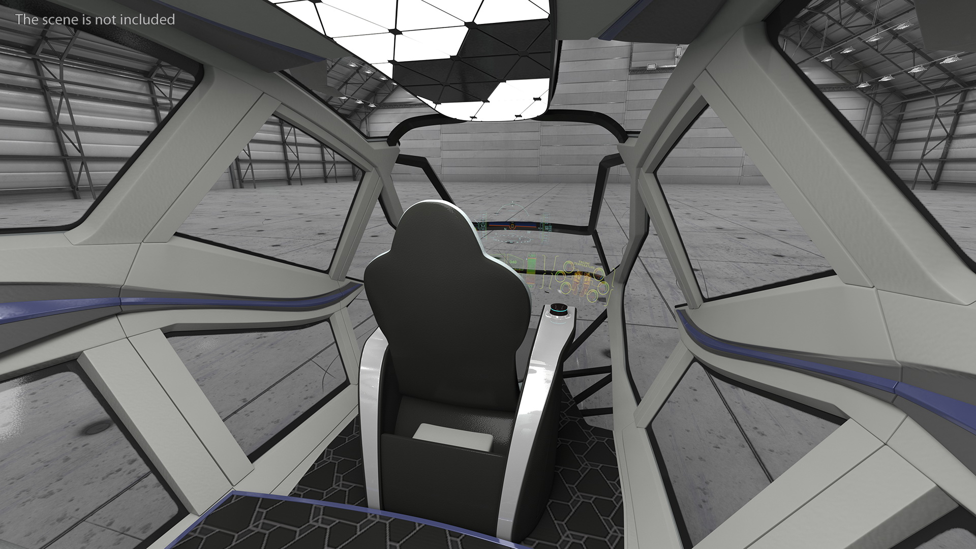 3D Futuristic Helicopter Concept Flight