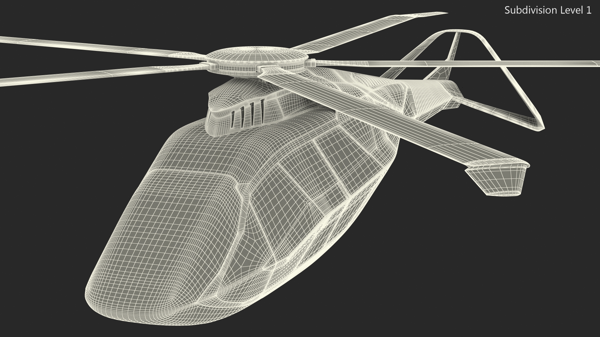 3D Futuristic Helicopter Concept Flight