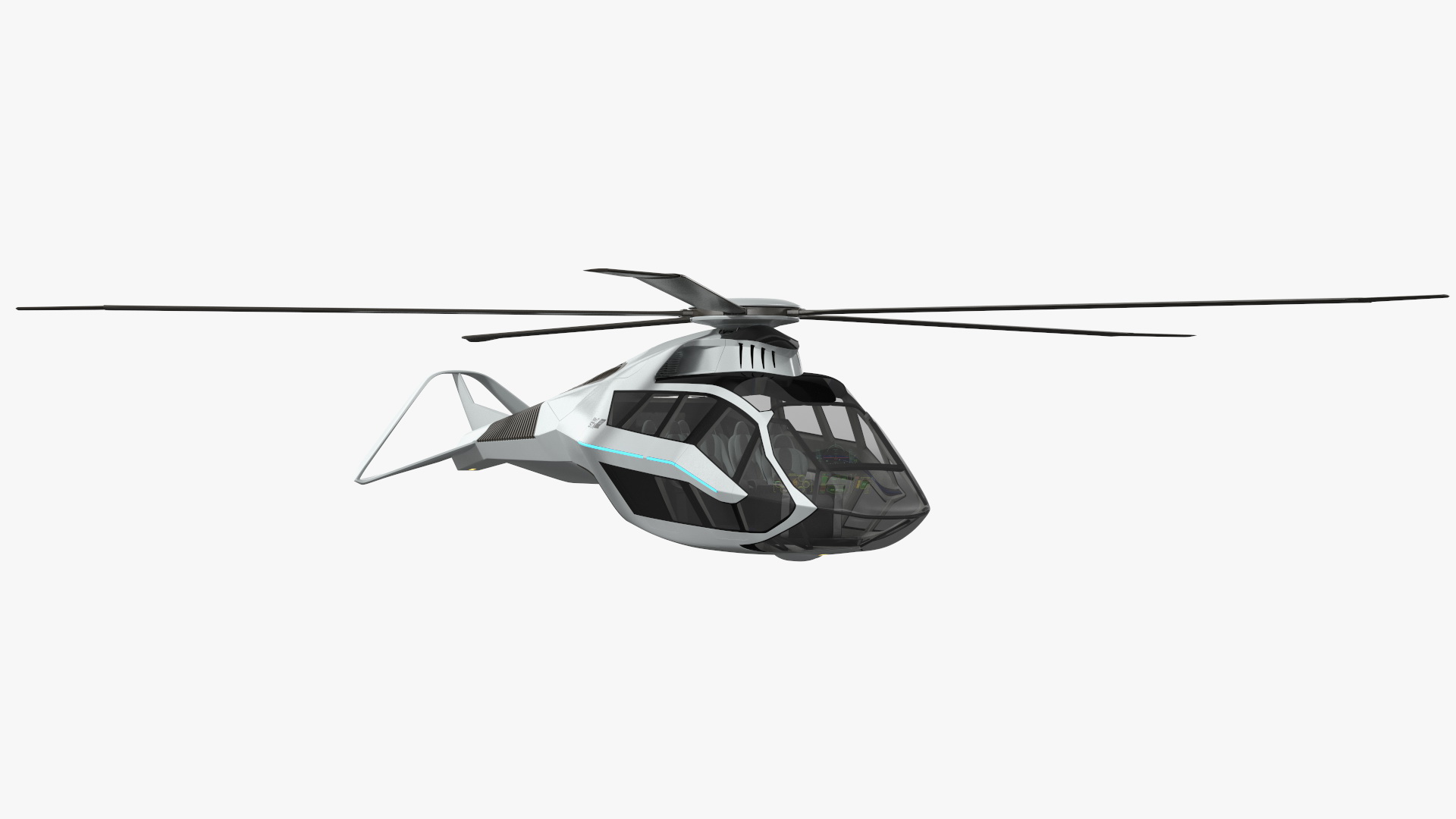 3D Futuristic Helicopter Concept Flight