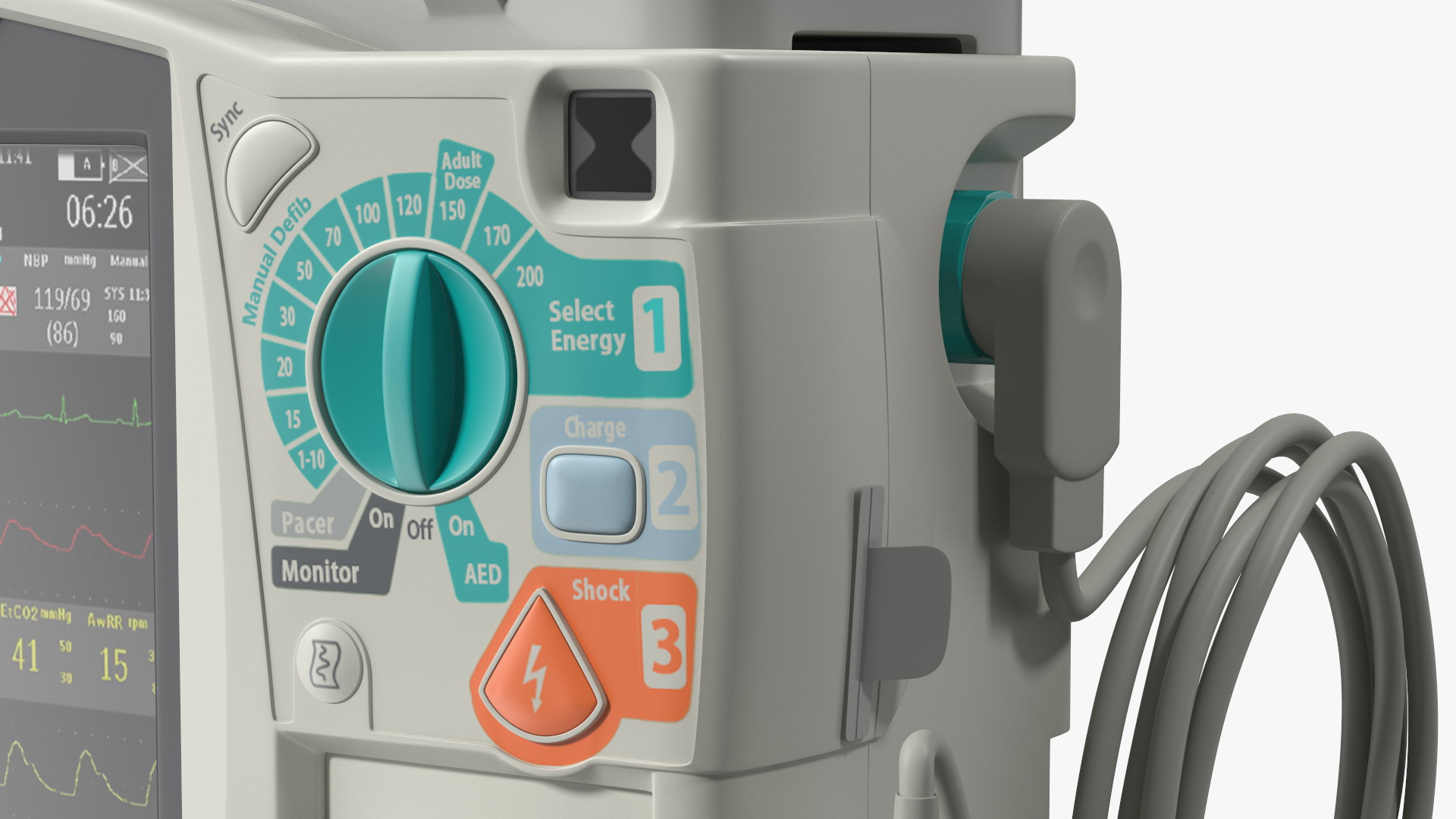 3D Philips HeartStart MRx Defibrillator with ECG Monitor model