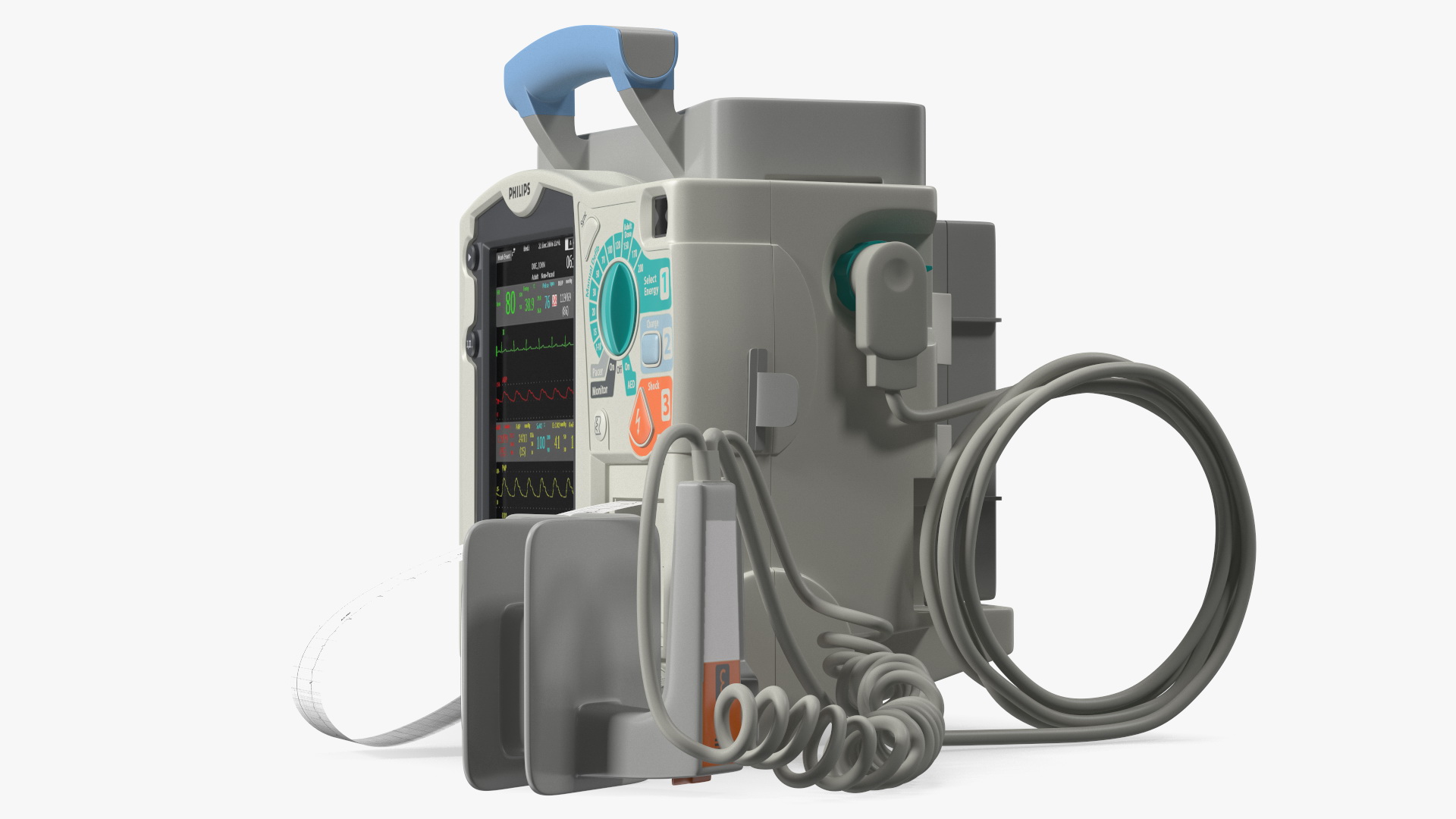 3D Philips HeartStart MRx Defibrillator with ECG Monitor model
