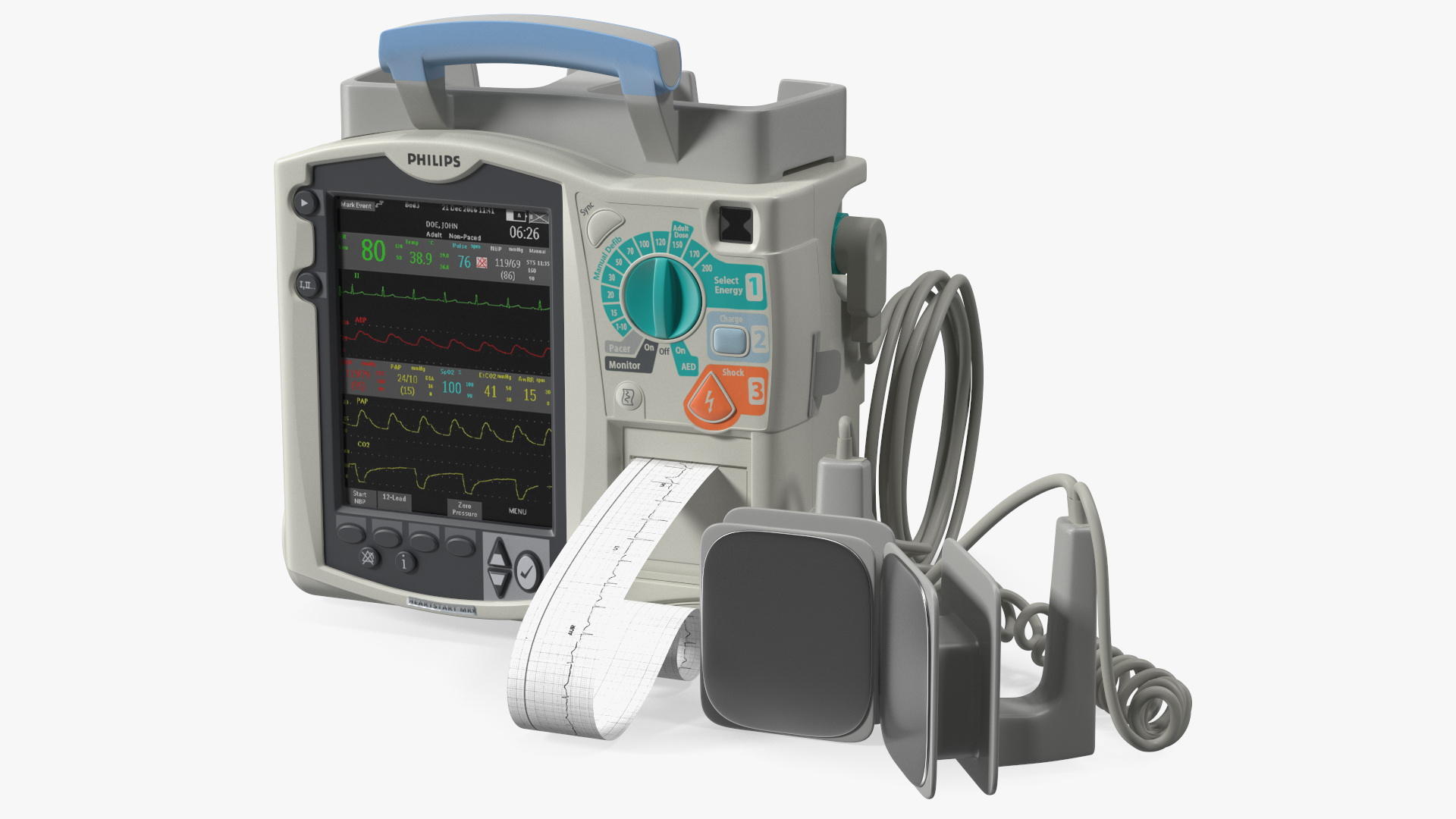 3D Philips HeartStart MRx Defibrillator with ECG Monitor model