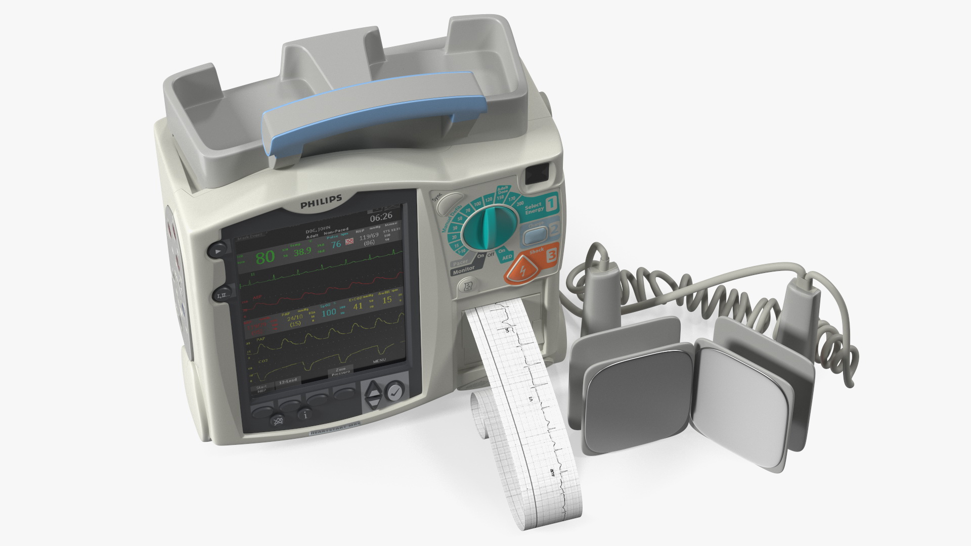 3D Philips HeartStart MRx Defibrillator with ECG Monitor model