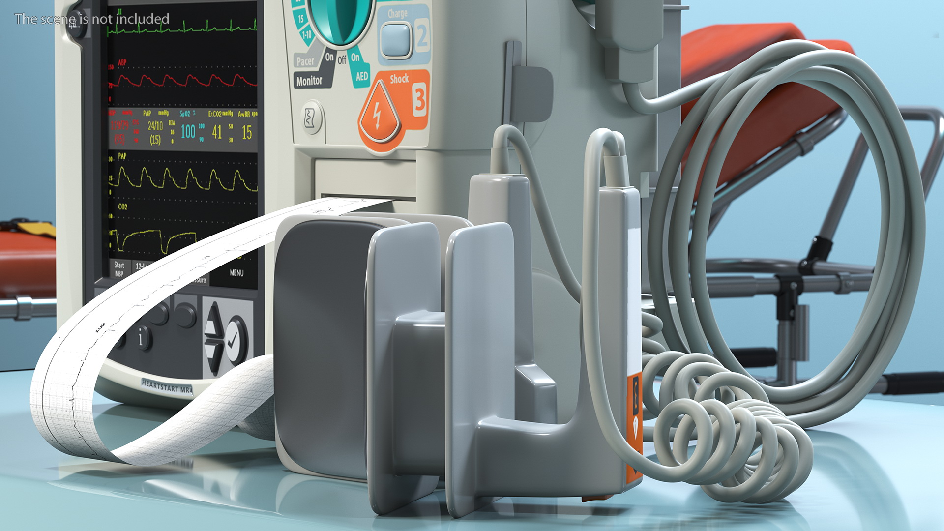 3D Philips HeartStart MRx Defibrillator with ECG Monitor model