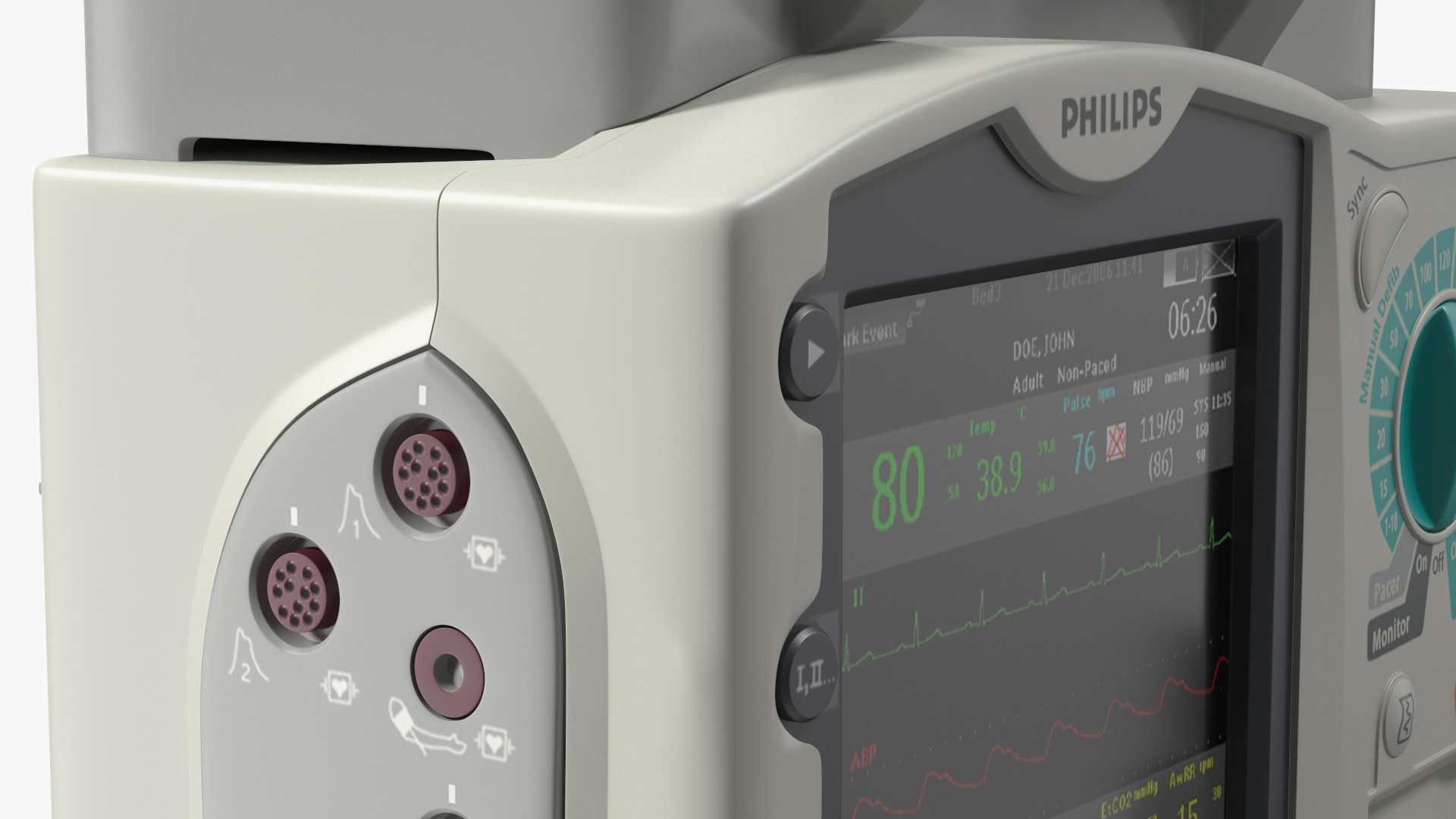 3D Philips HeartStart MRx Defibrillator with ECG Monitor model