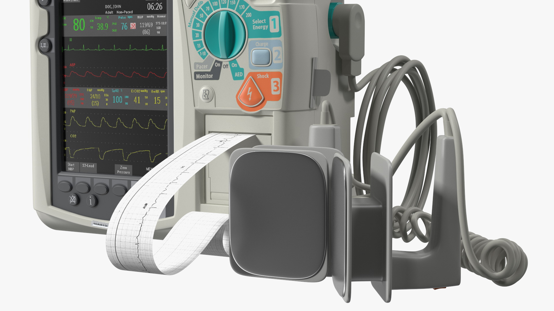 3D Philips HeartStart MRx Defibrillator with ECG Monitor model