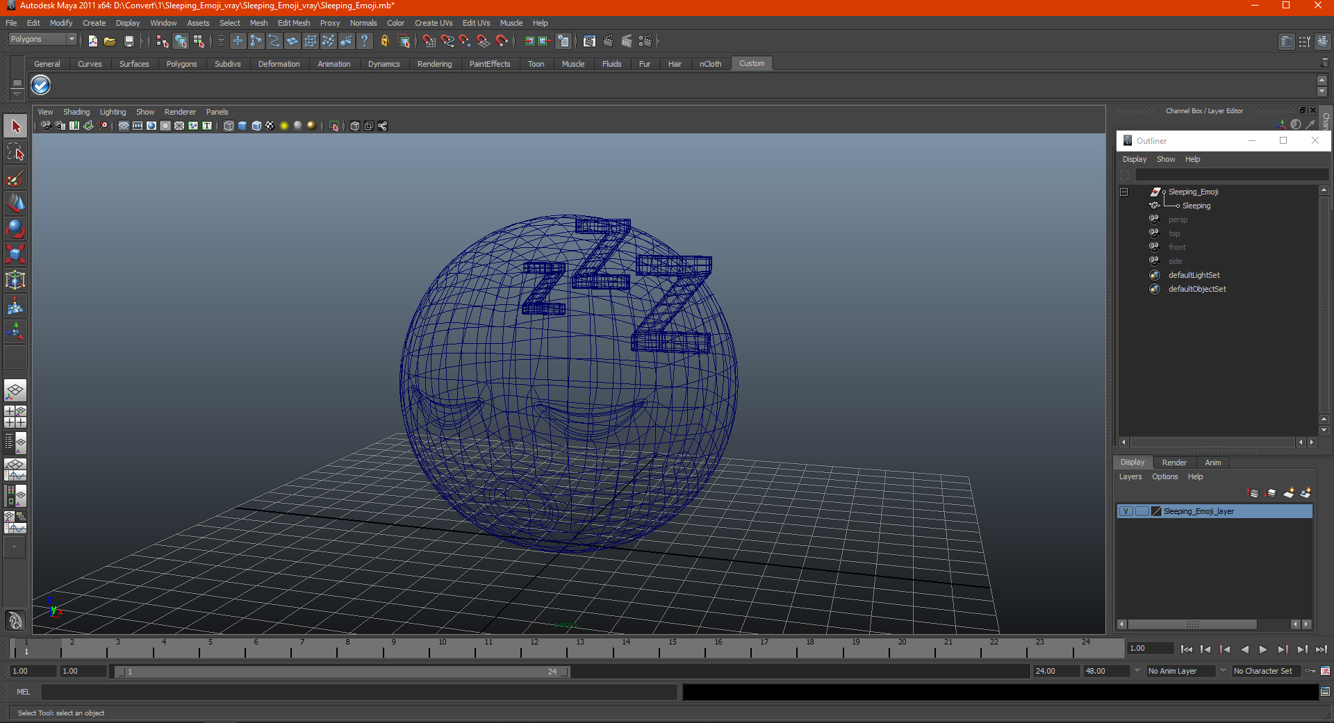 Sleeping Emoji 3D model
