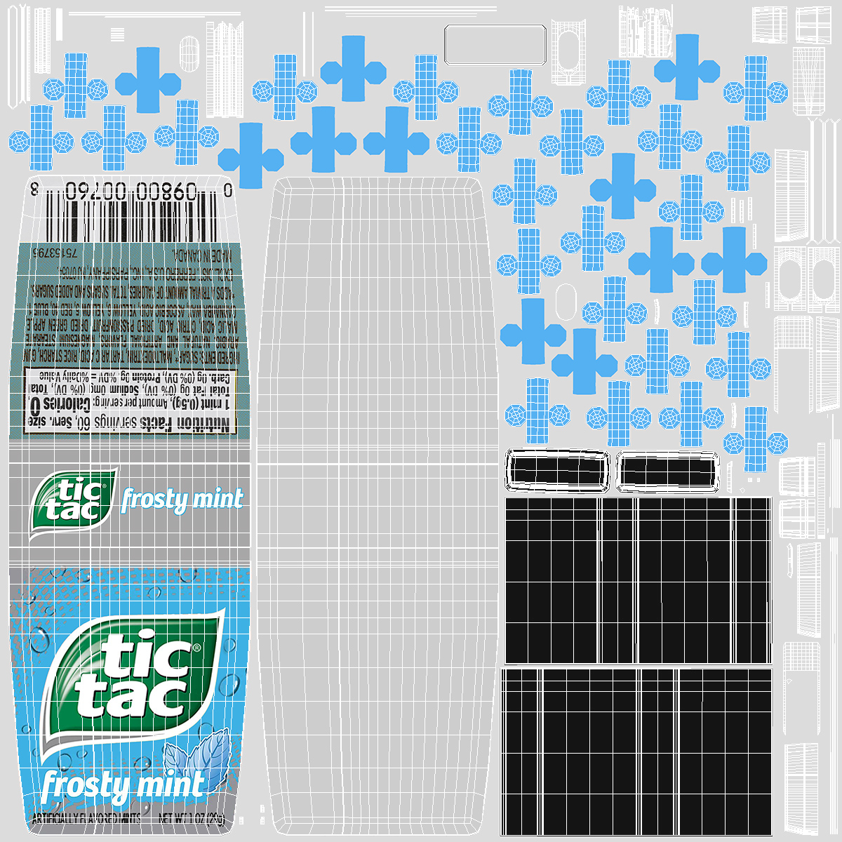 Spilled Tic Tac Frosty Mint Flavored Mints 3D