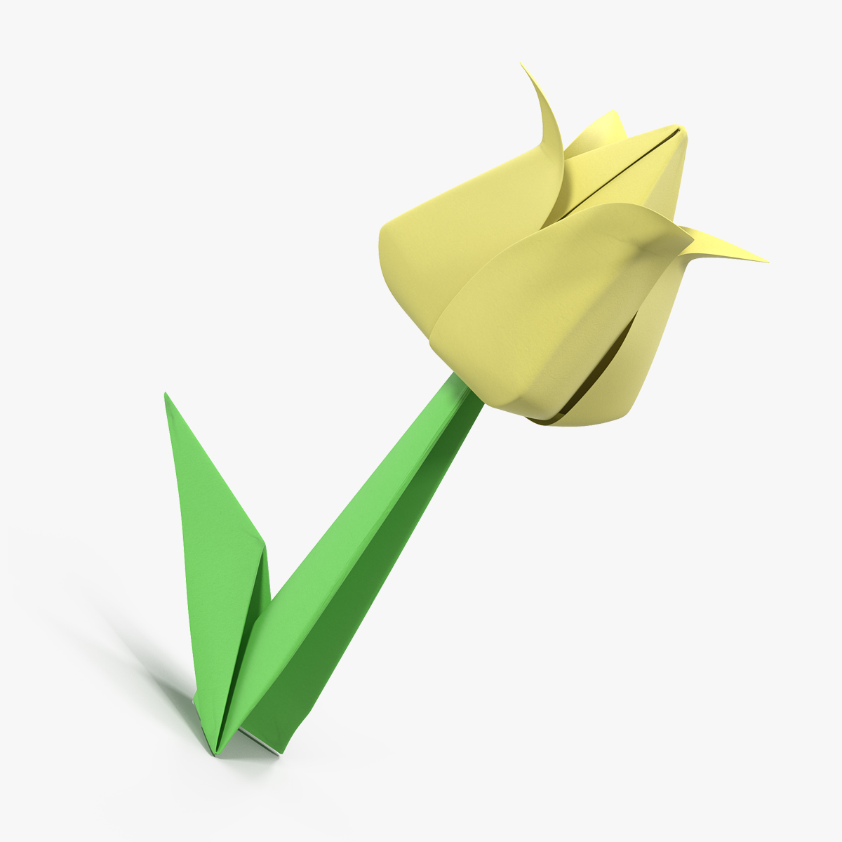 Origami Flower Yellow Tulip