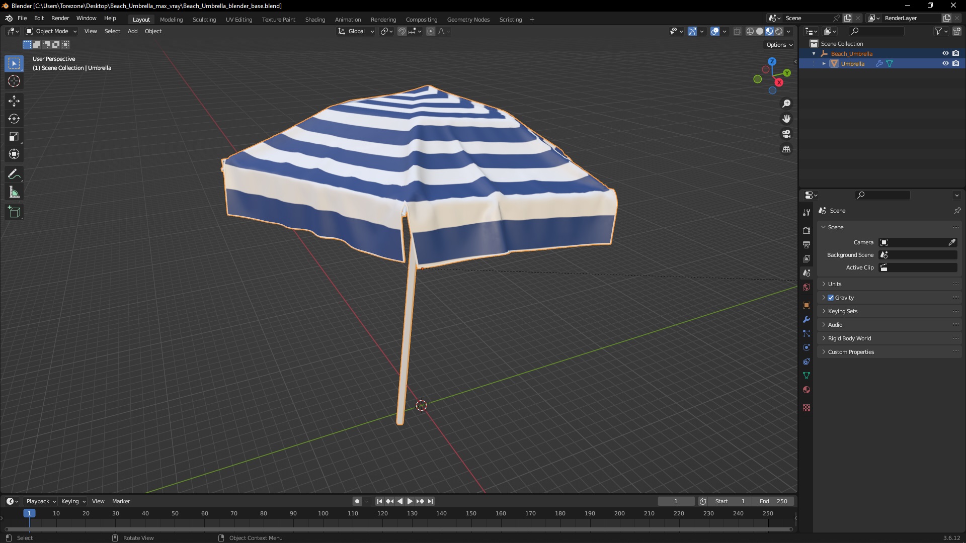 Beach Umbrella 3D model