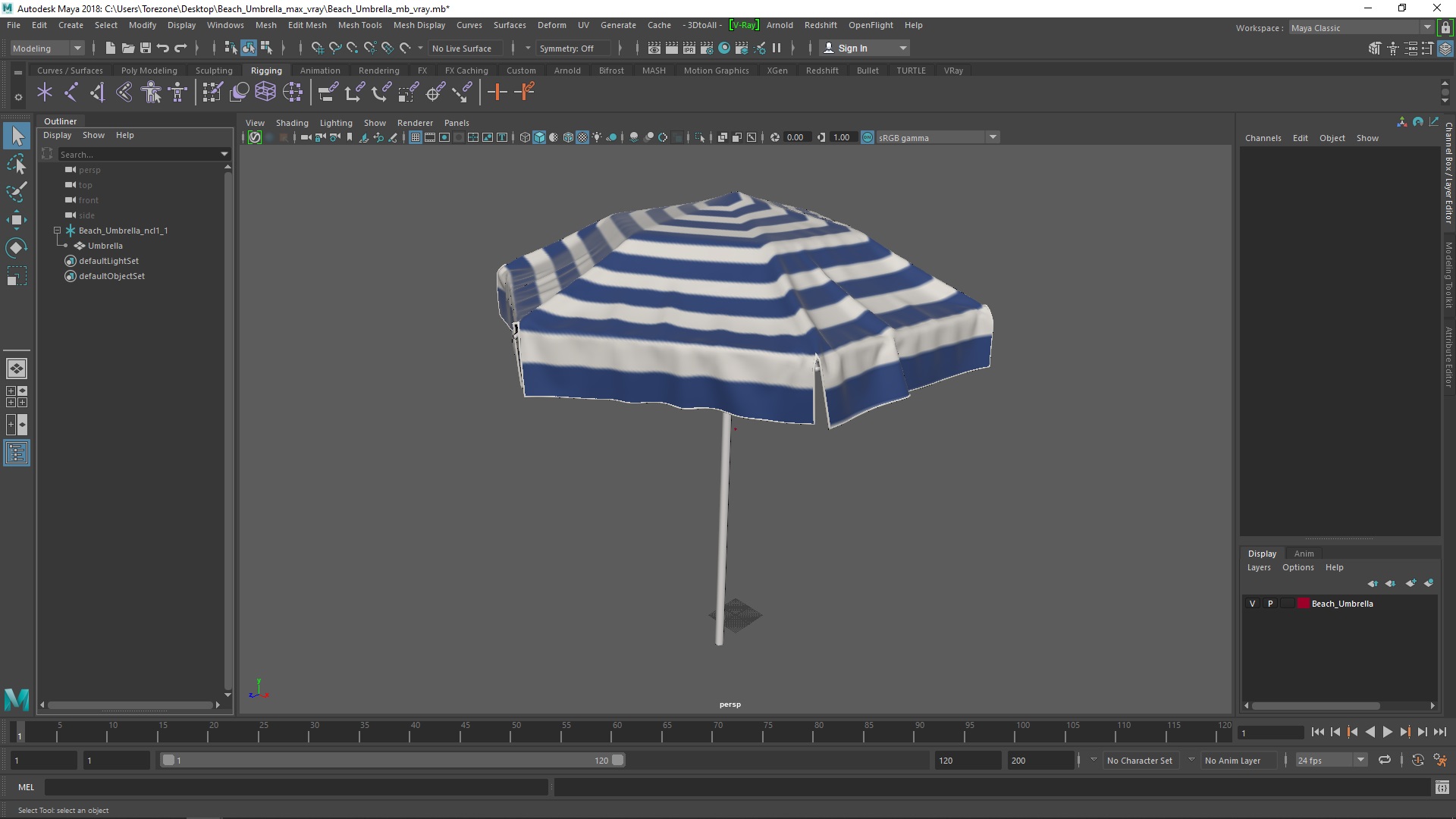 Beach Umbrella 3D model