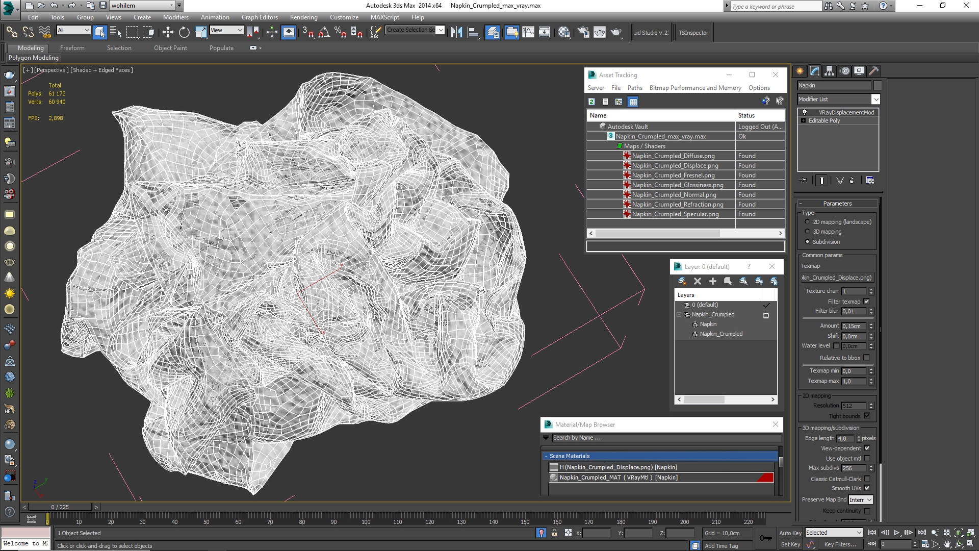 3D model Napkin Crumpled