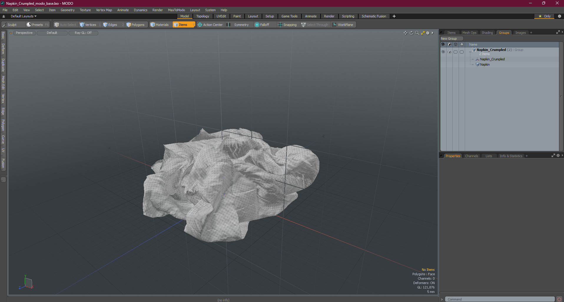 3D model Napkin Crumpled