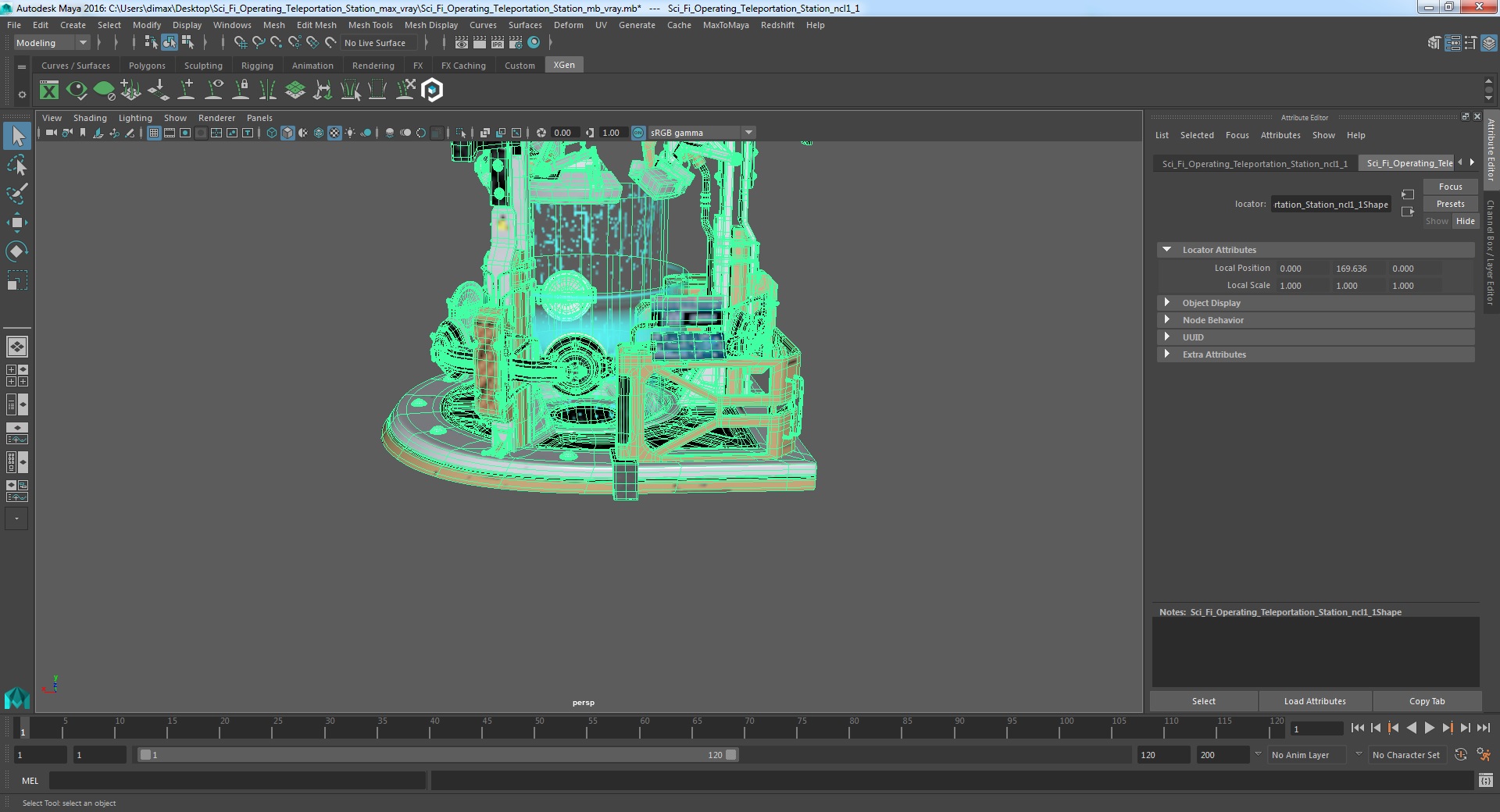 3D Sci Fi Operating Teleportation Station model