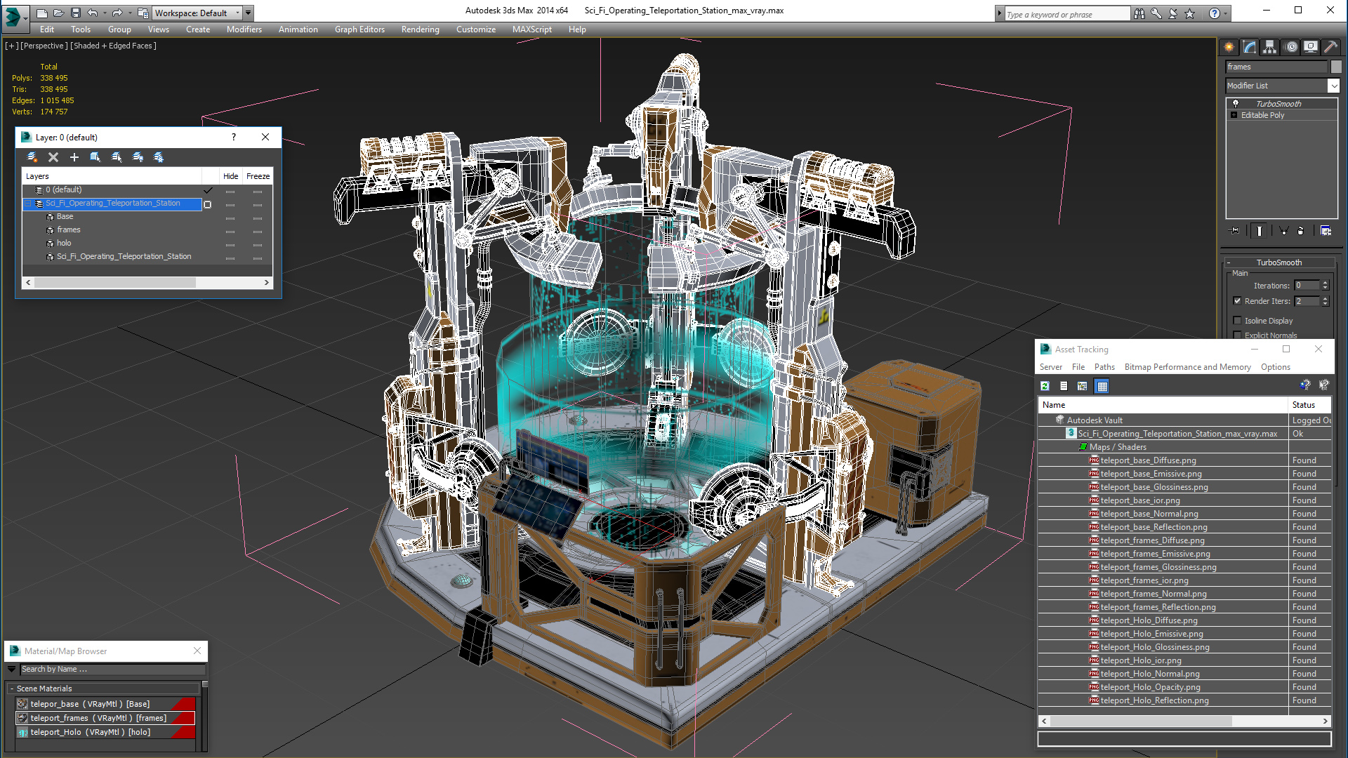 3D Sci Fi Operating Teleportation Station model