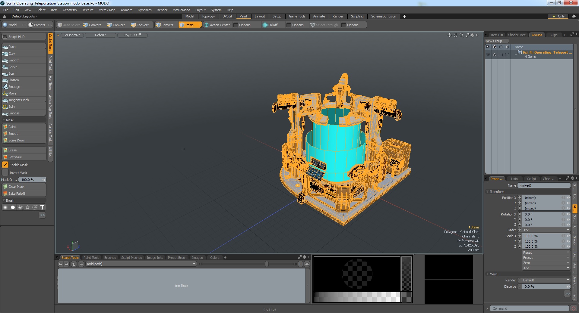 3D Sci Fi Operating Teleportation Station model