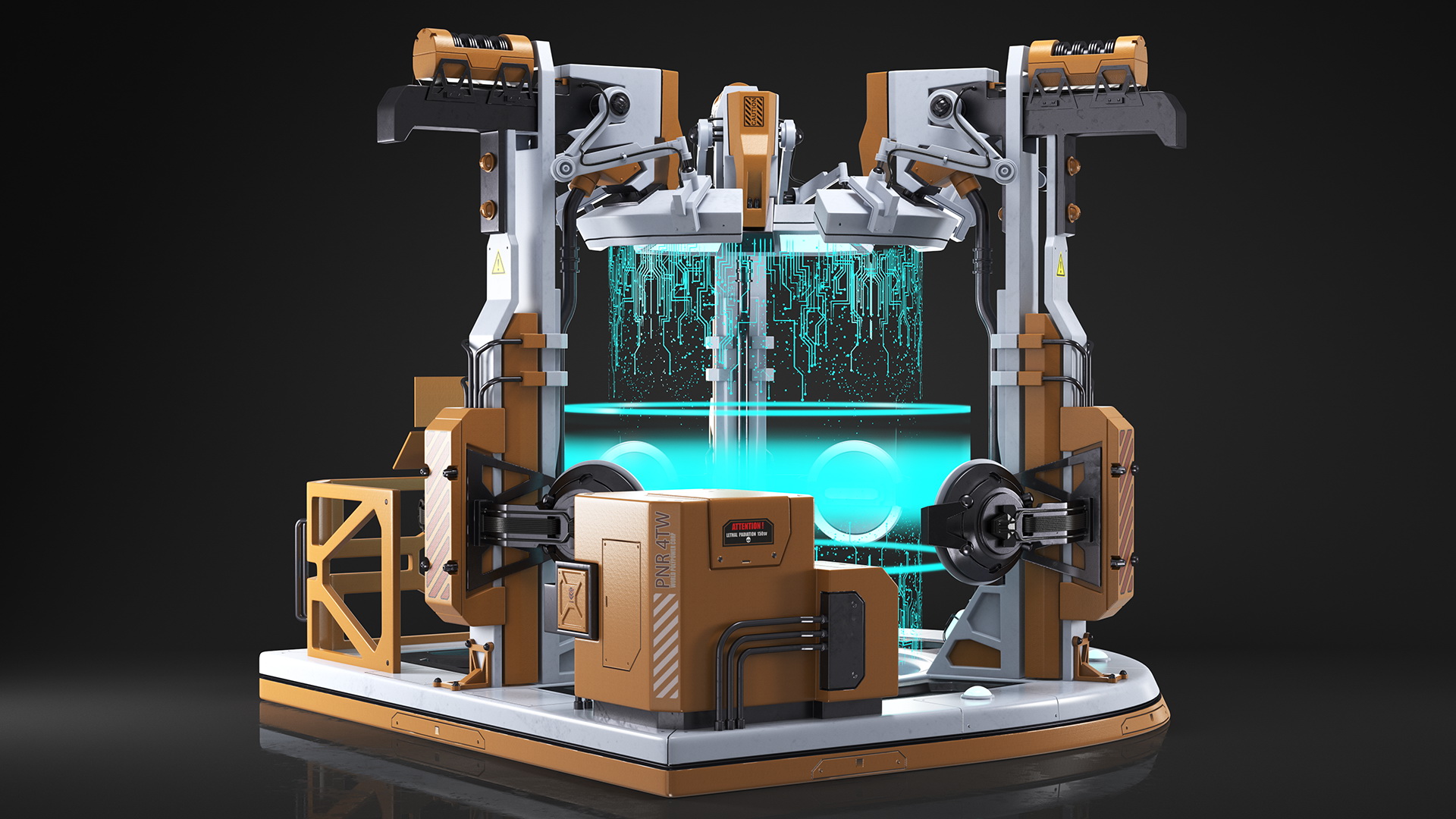 3D Sci Fi Operating Teleportation Station model