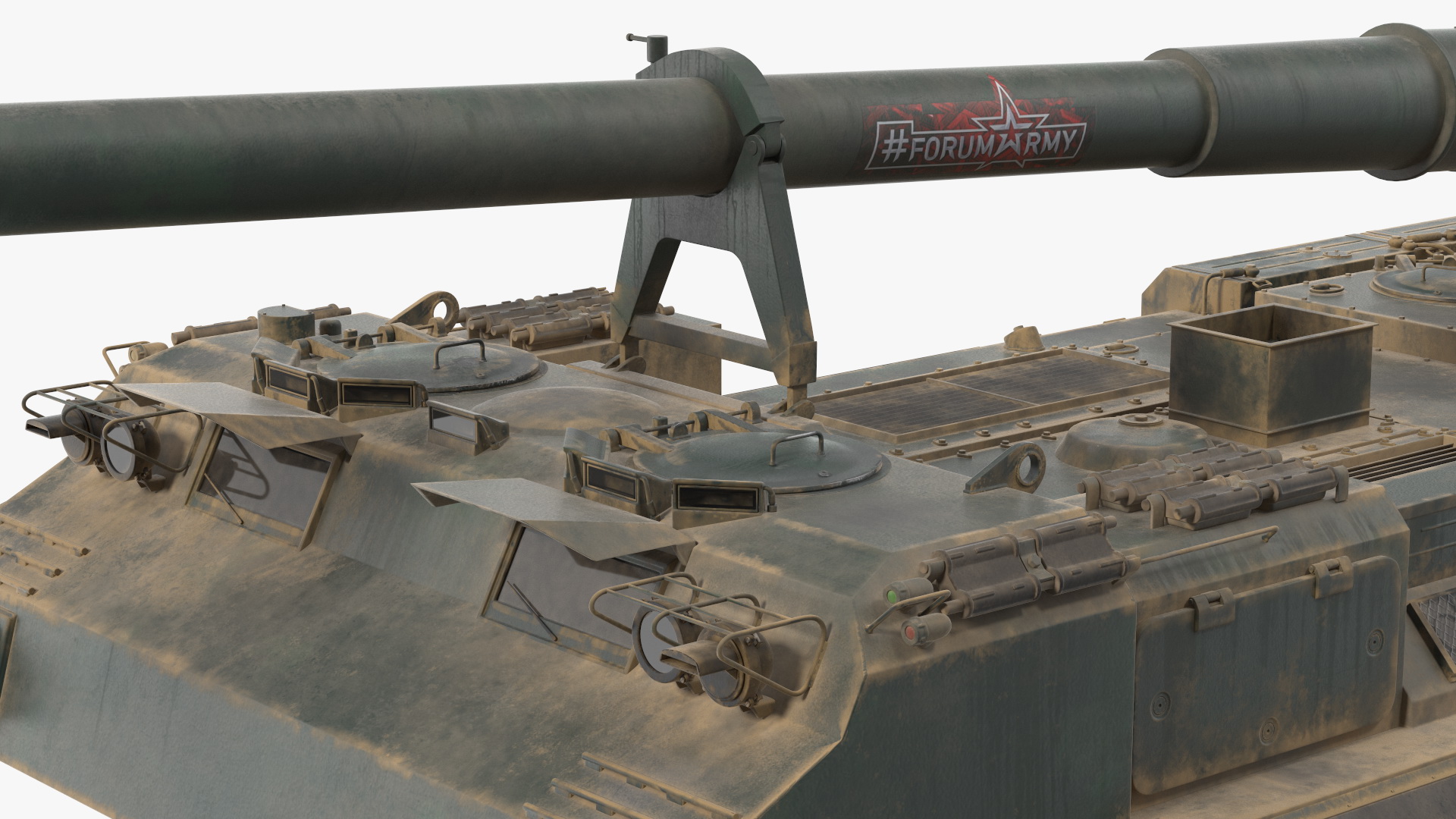 2S7 Pion Self Propelled Heavy Artillery Dirty Rigged 3D