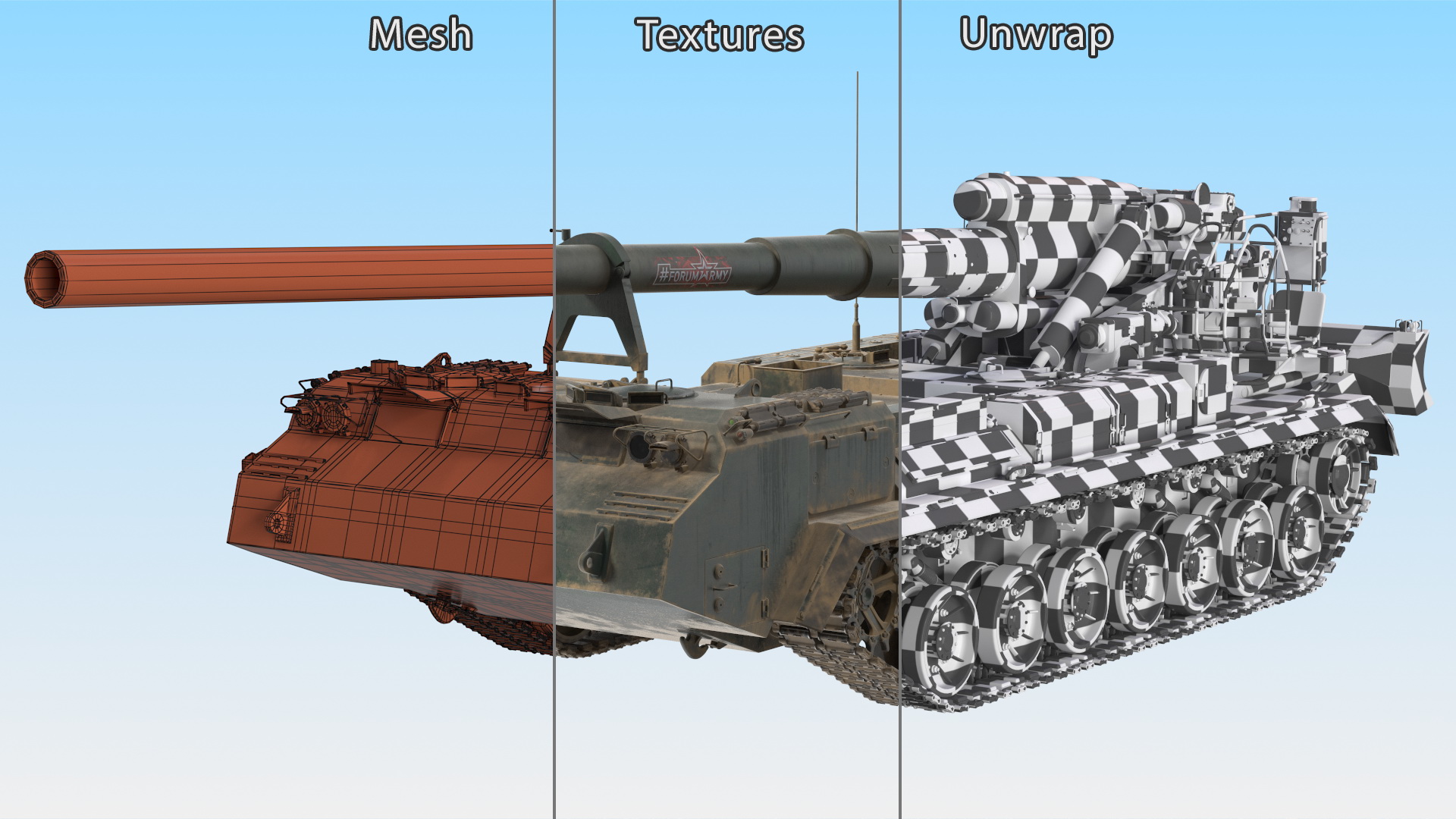 2S7 Pion Self Propelled Heavy Artillery Dirty Rigged 3D