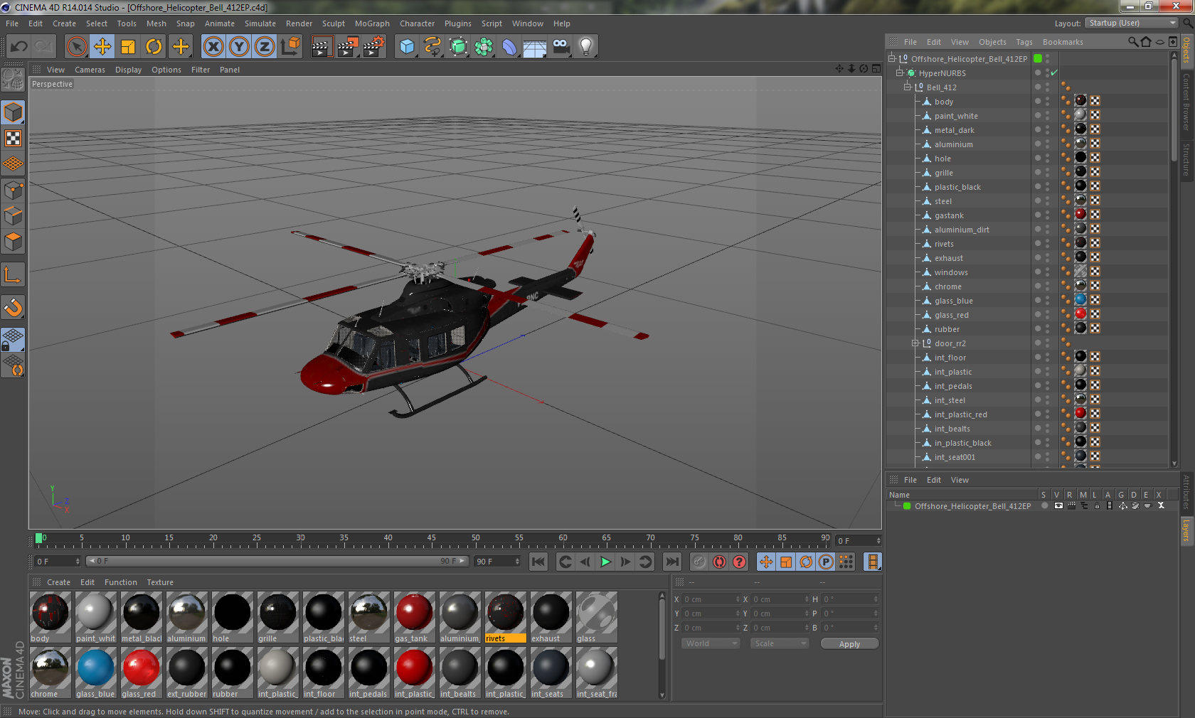 3D model Offshore Helicopter Bell 412EP