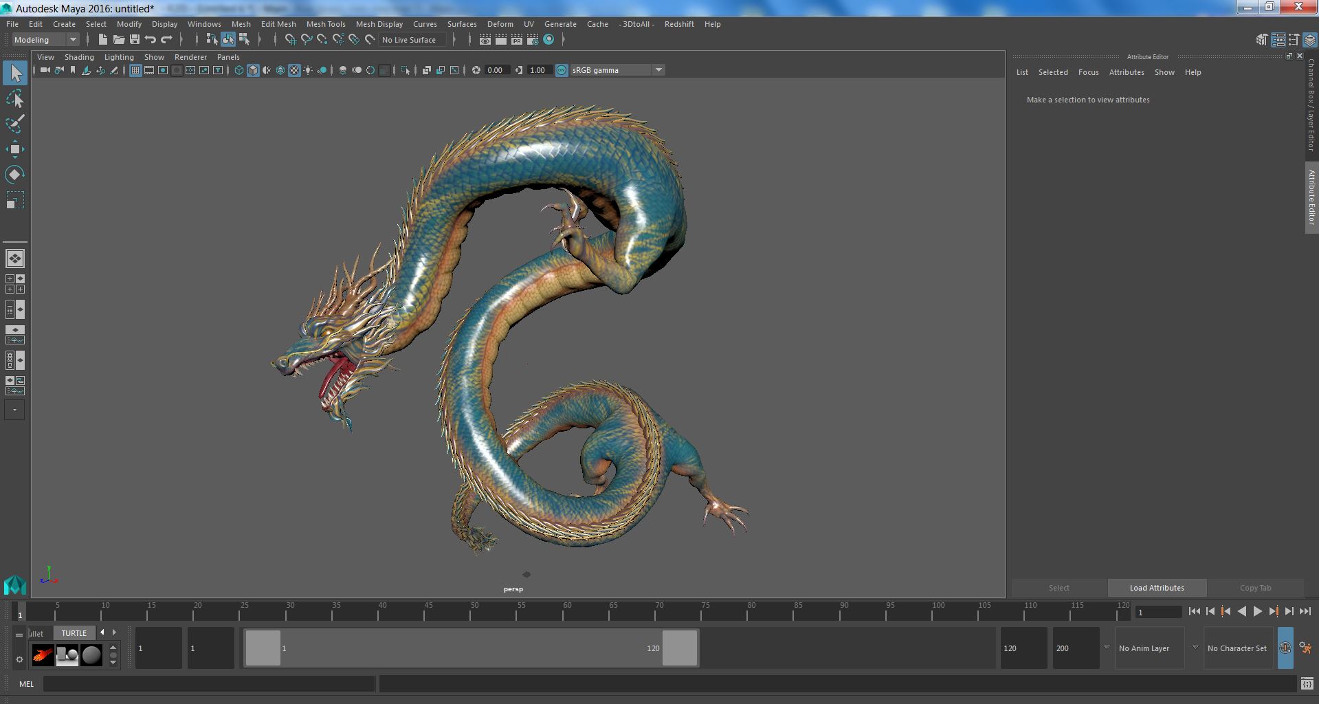 3D Chinese Fantasy Dragon Blue Angry model