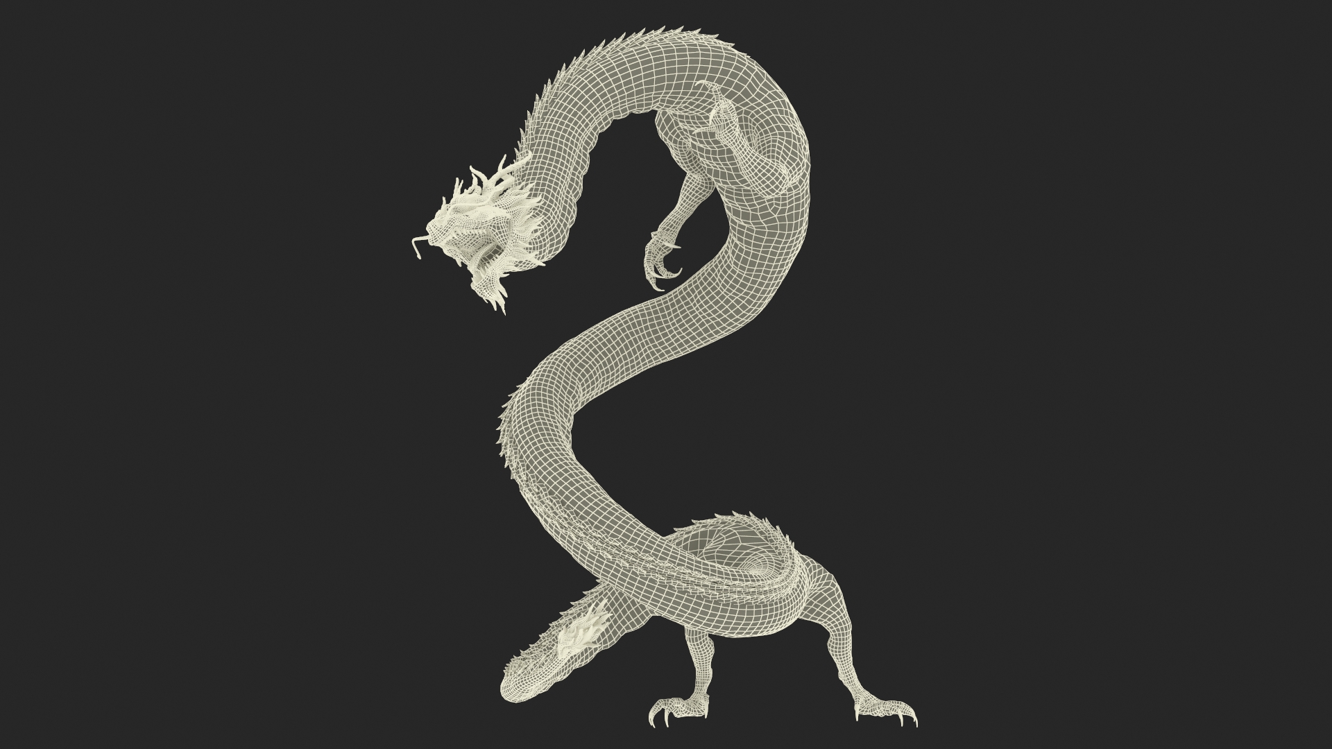 3D Chinese Fantasy Dragon Blue Angry model