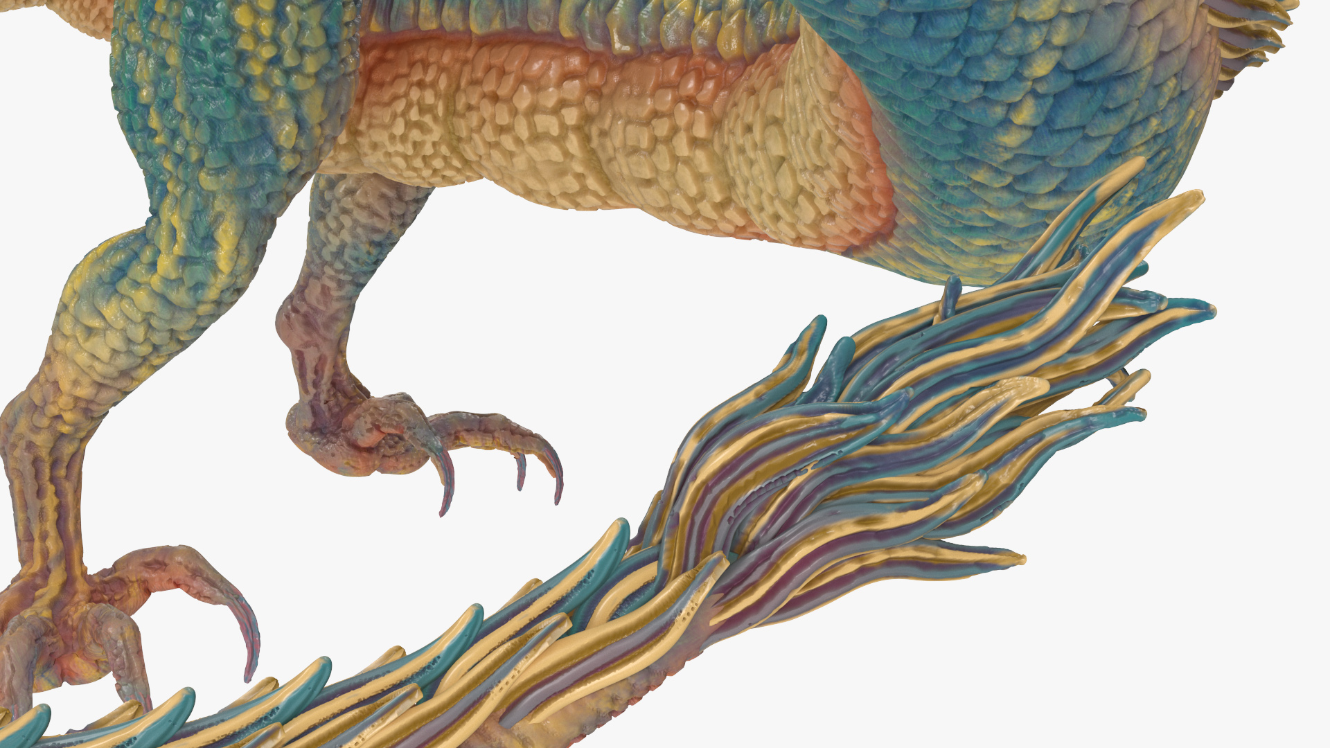 3D Chinese Fantasy Dragon Blue Angry model