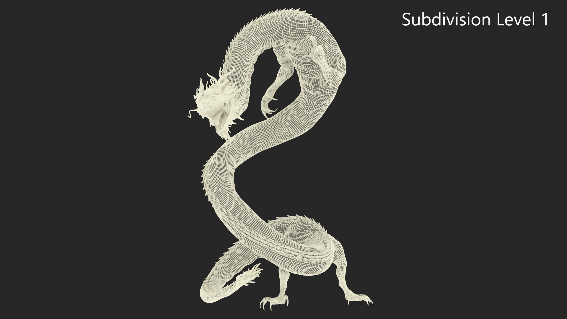 3D Chinese Fantasy Dragon Blue Angry model