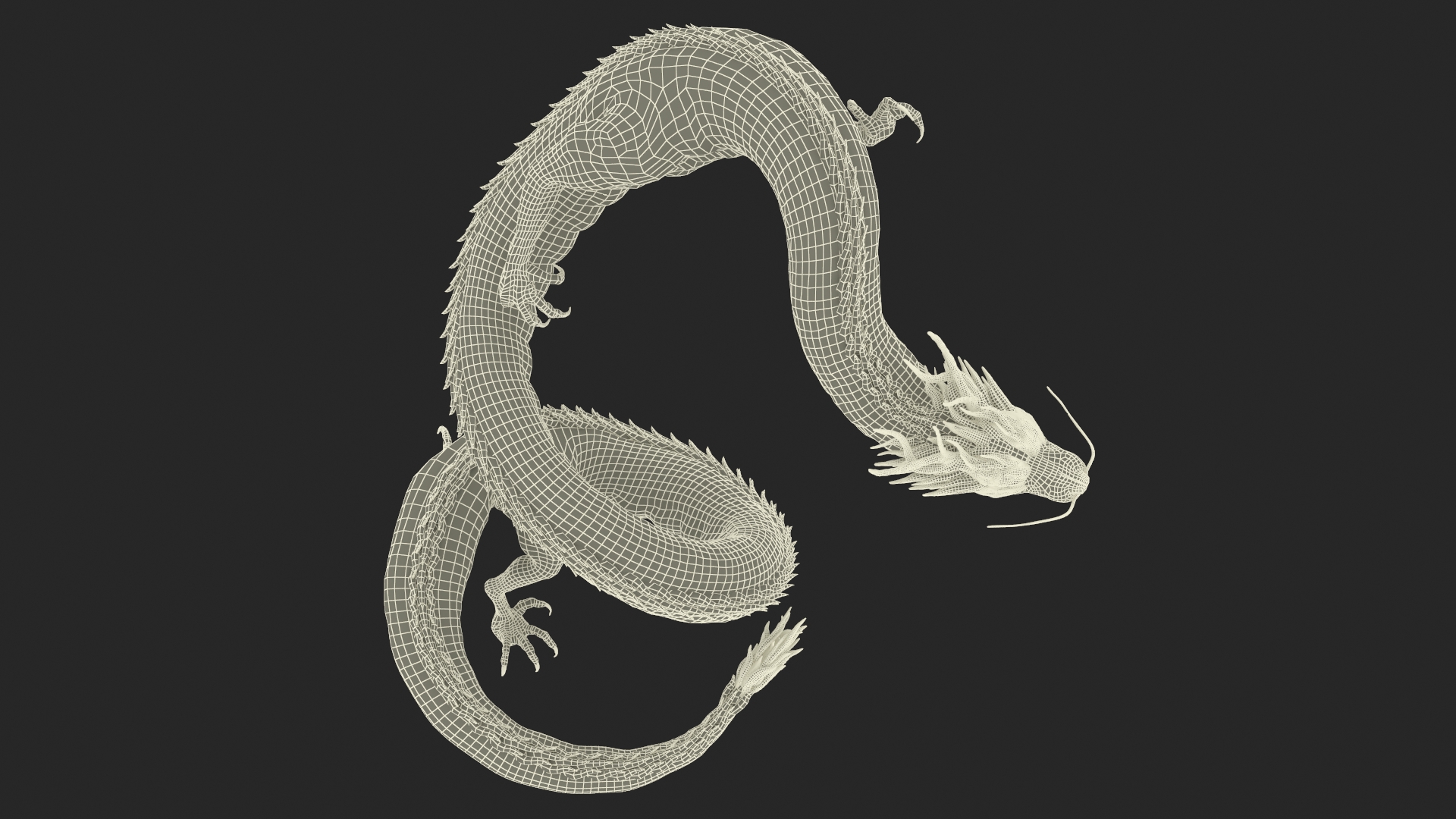 3D Chinese Fantasy Dragon Blue Angry model