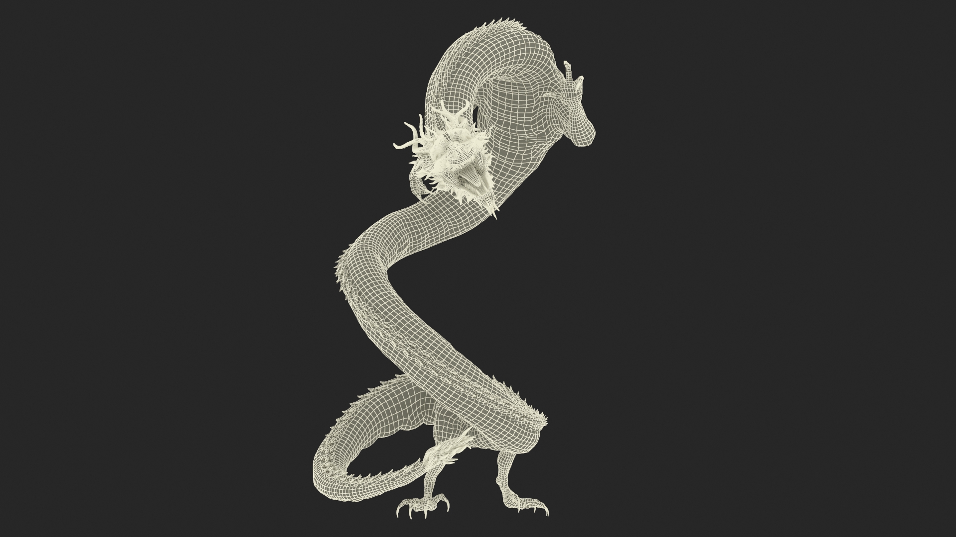 3D Chinese Fantasy Dragon Blue Angry model