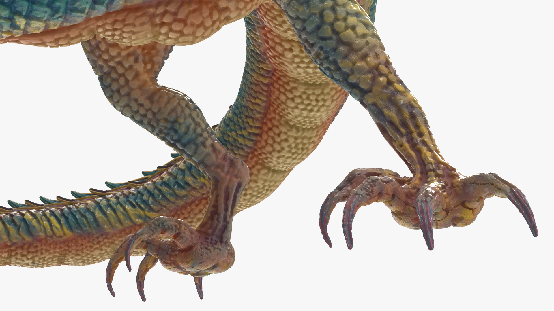 3D Chinese Fantasy Dragon Blue Angry model