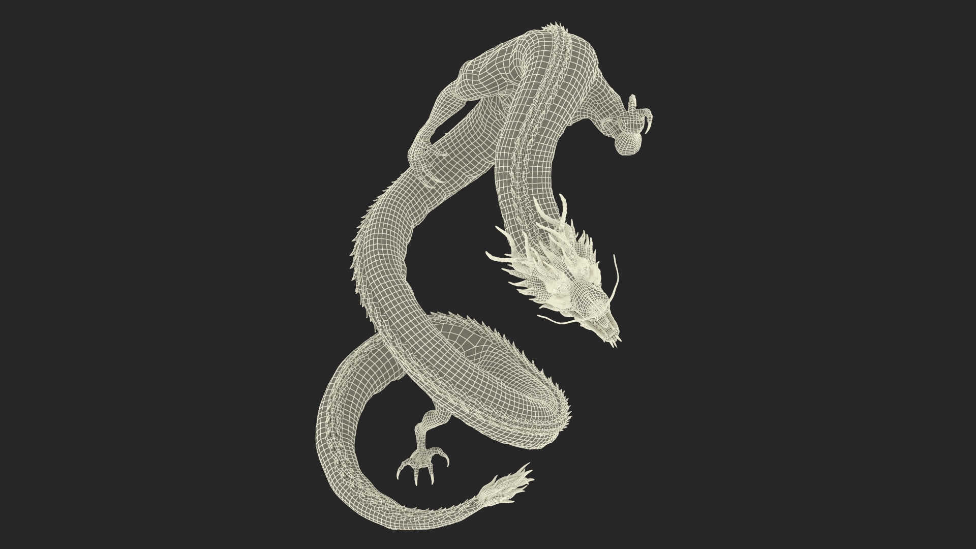 3D Chinese Fantasy Dragon Blue Angry model