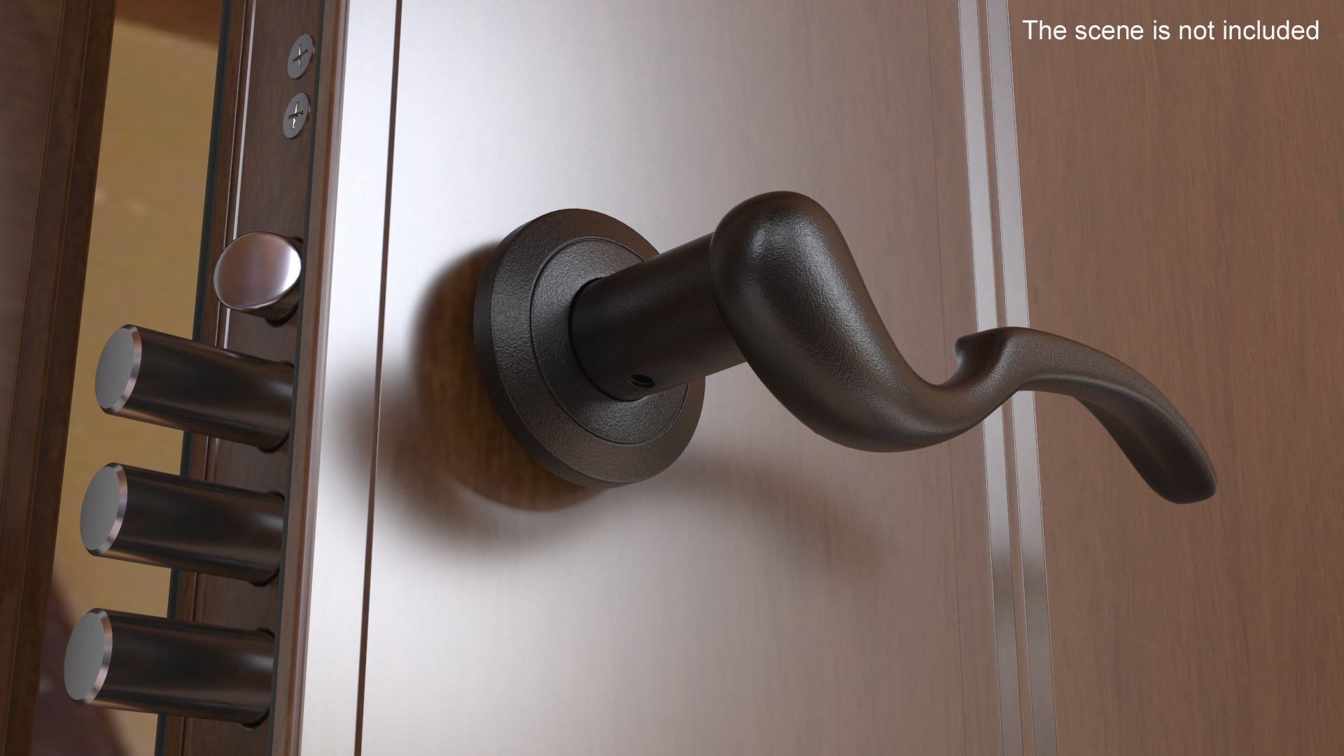 Black Curly Door Handles 3D model