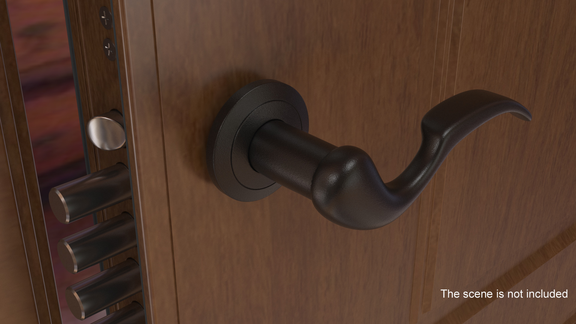 Black Curly Door Handles 3D model