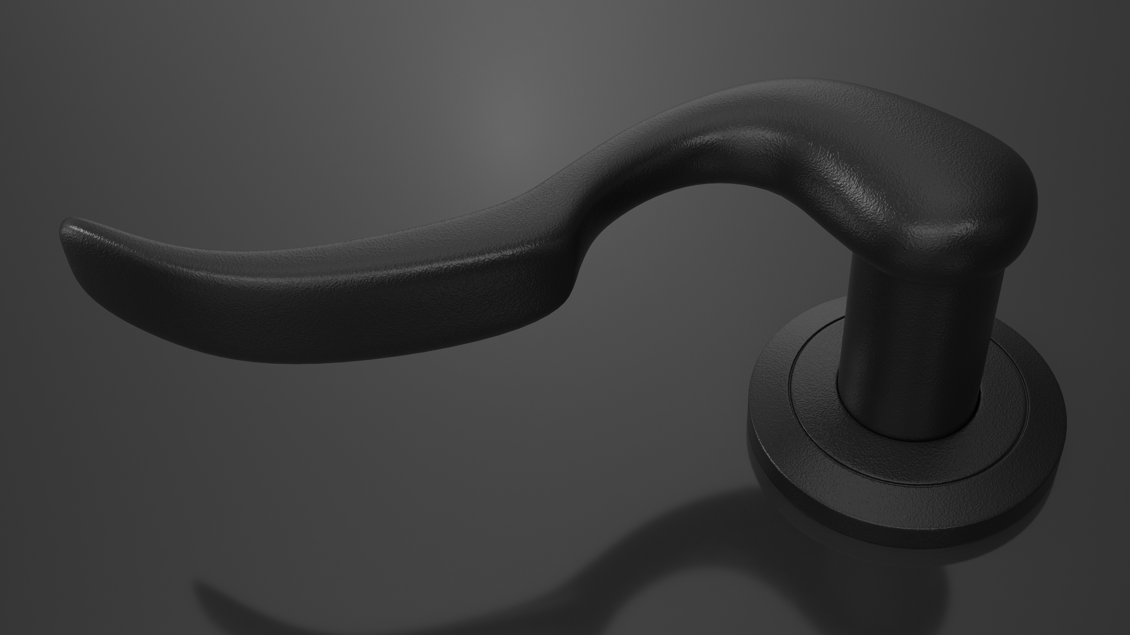 Black Curly Door Handles 3D model