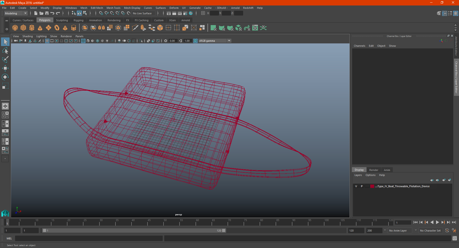 Type IV Boat Throwable Flotation Device 3D model