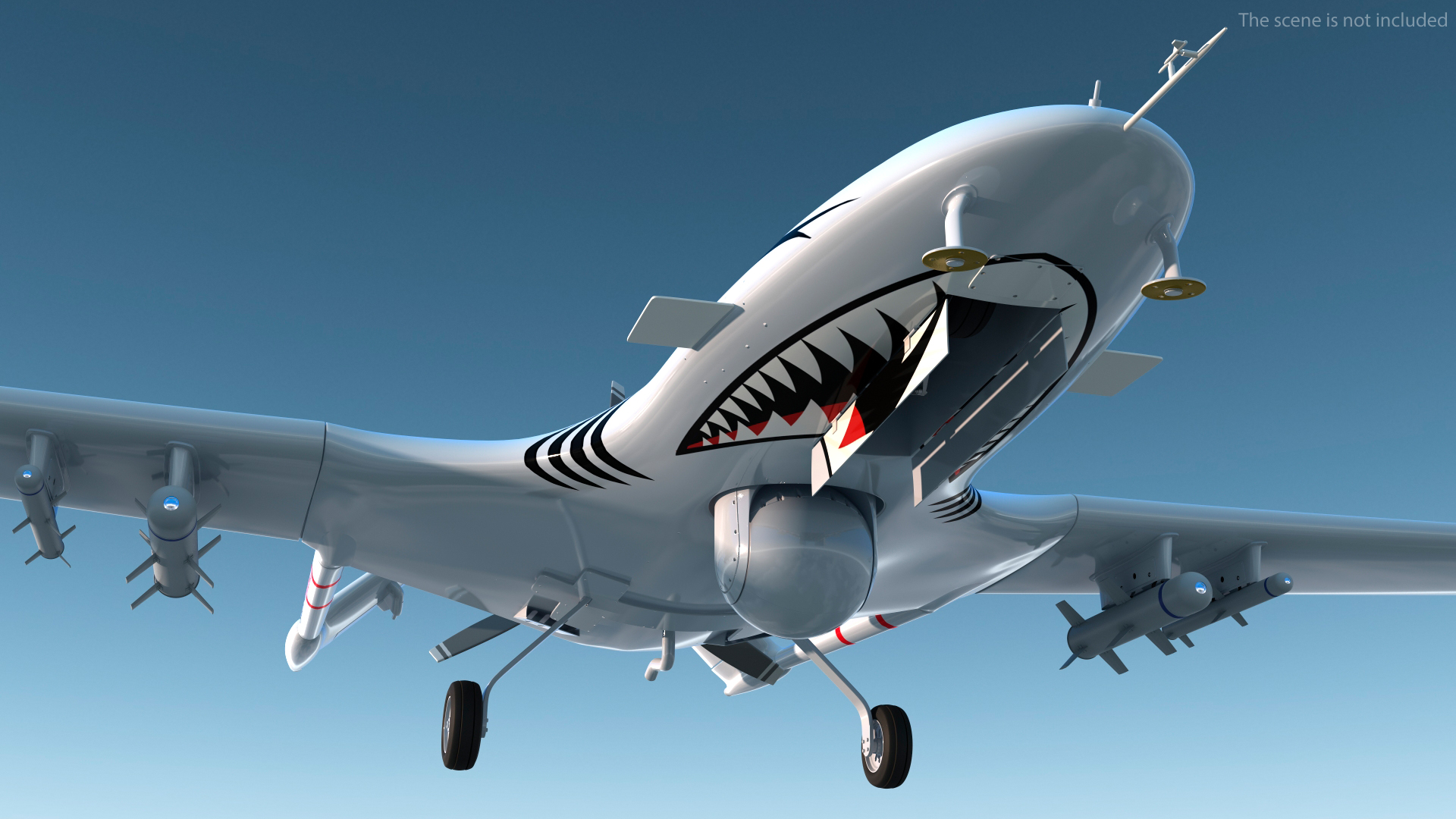 3D Bayraktar TB2 Unmanned Combat Aerial Vehicle Rigged