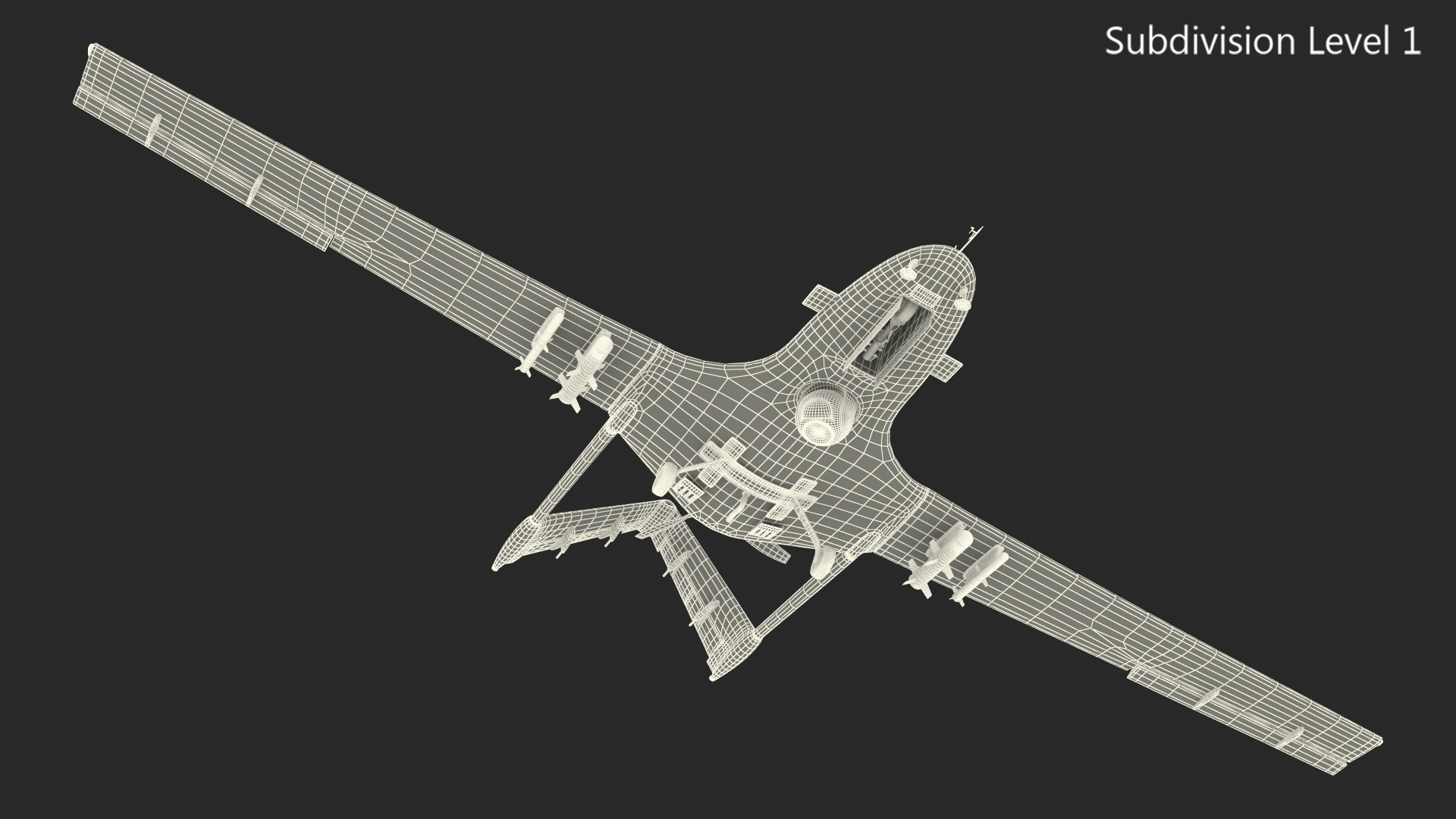 3D Bayraktar TB2 Unmanned Combat Aerial Vehicle Rigged