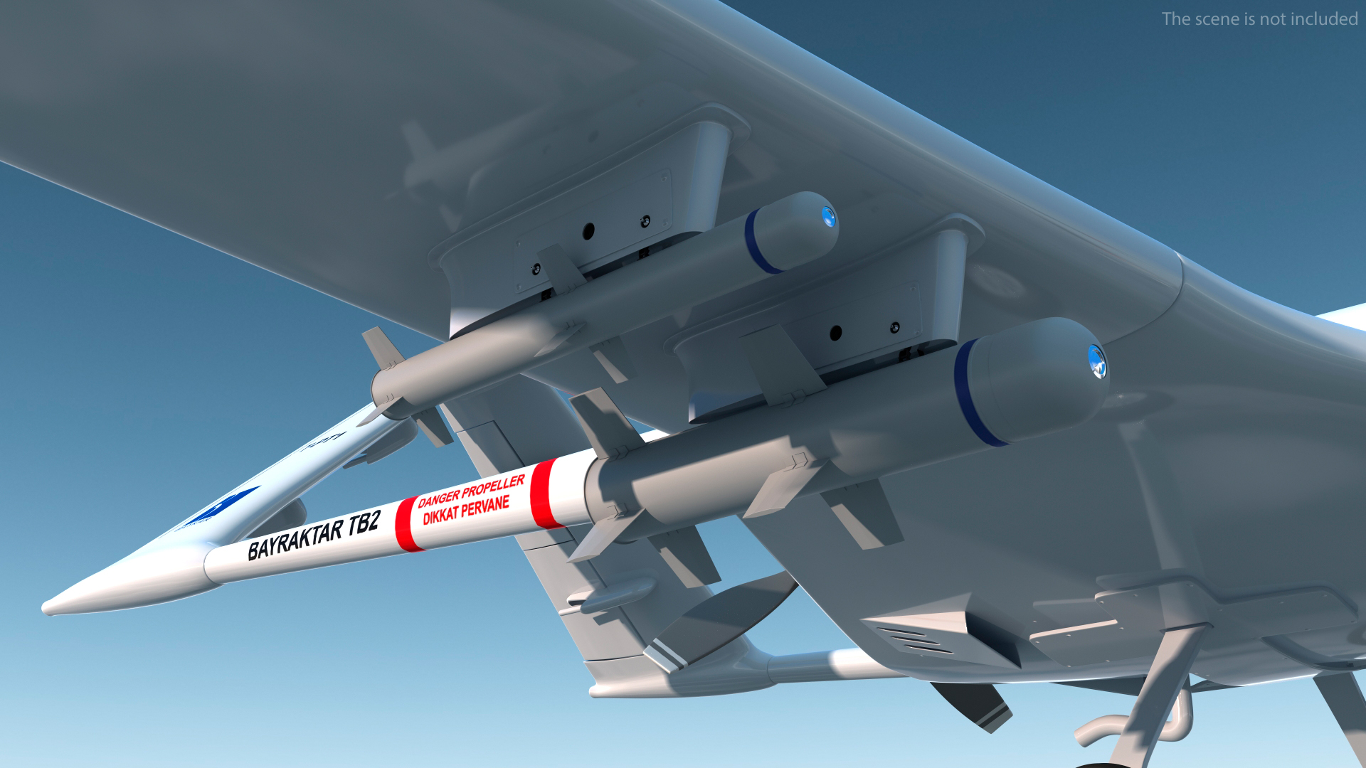 3D Bayraktar TB2 Unmanned Combat Aerial Vehicle Rigged