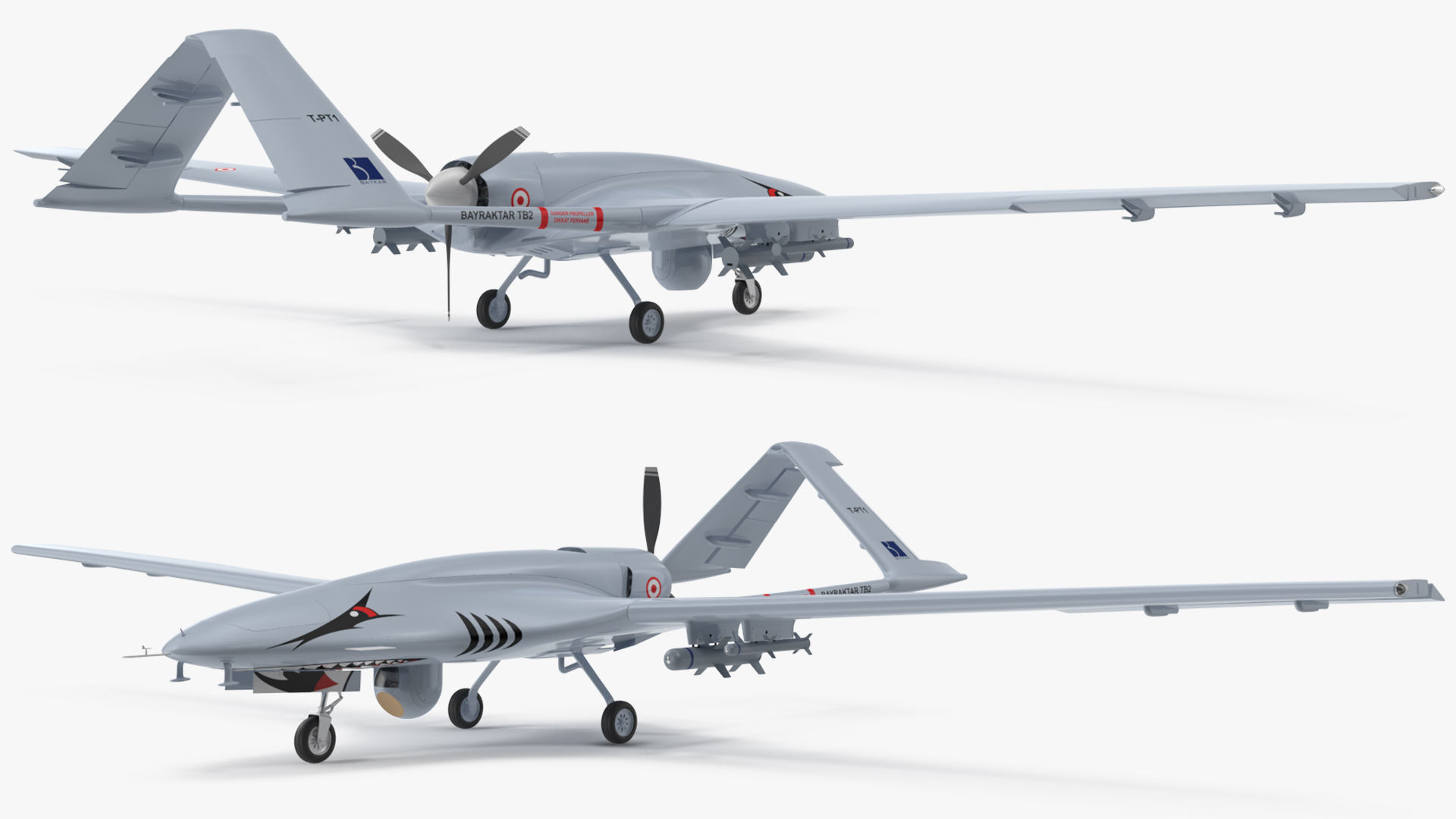 3D Bayraktar TB2 Unmanned Combat Aerial Vehicle Rigged